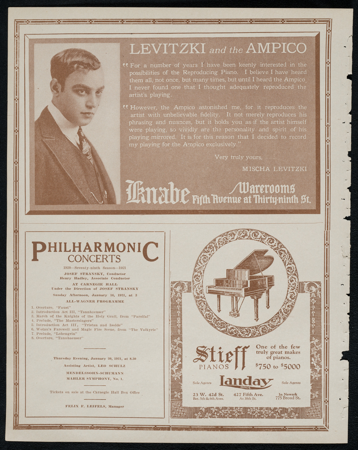 National Symphony Orchestra, January 15, 1921, program page 12