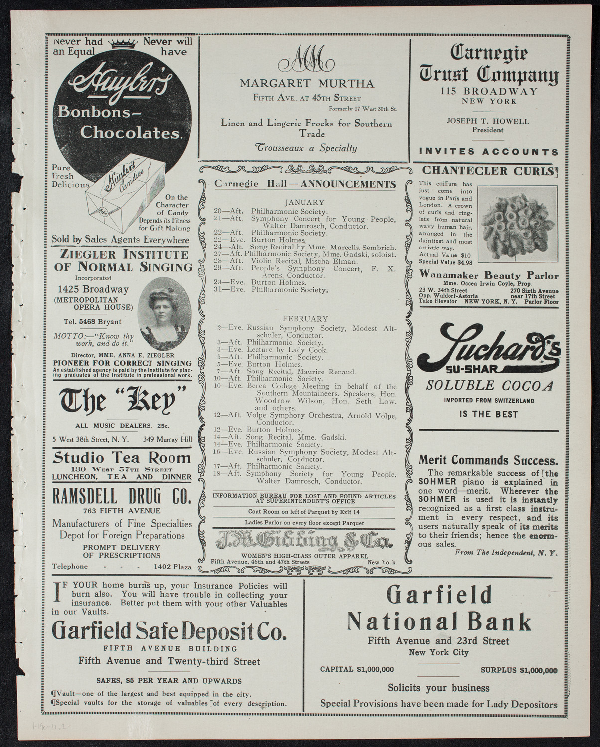 Russian Symphony Society of New York, January 19, 1911, program page 3