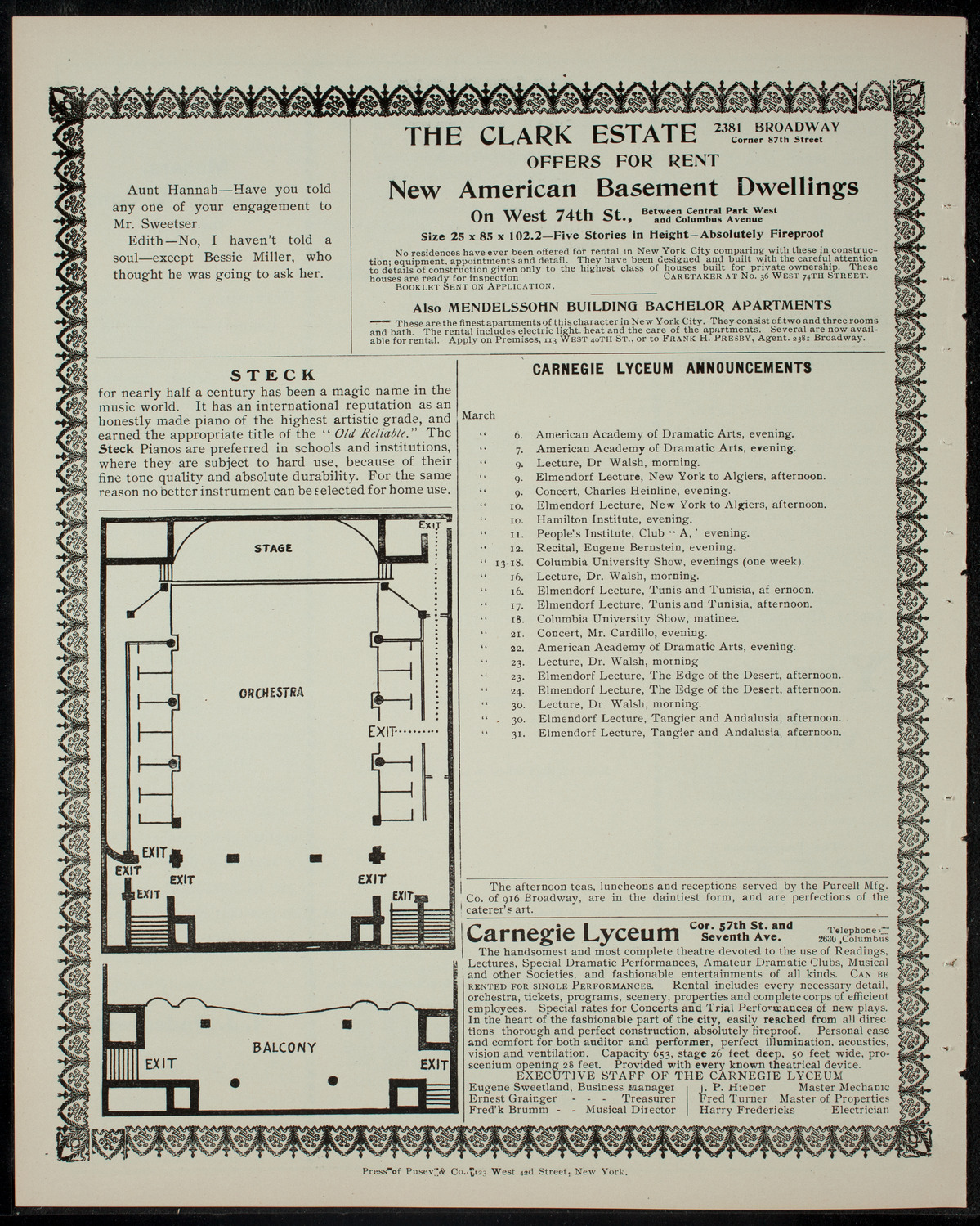 De Witt Clinton Dramatic Society, March 4, 1905, program page 4