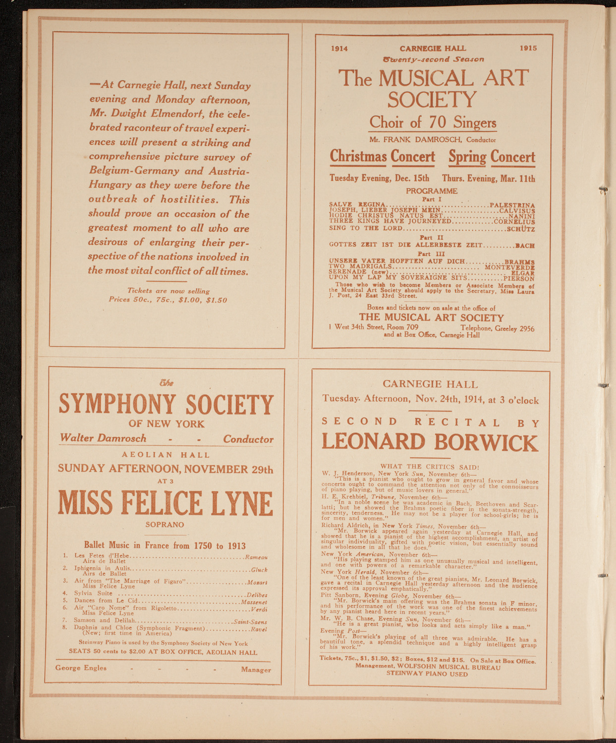 Concert for the Benefit of German-Austrian-Hungarian Relief, November 17, 1914, program page 8