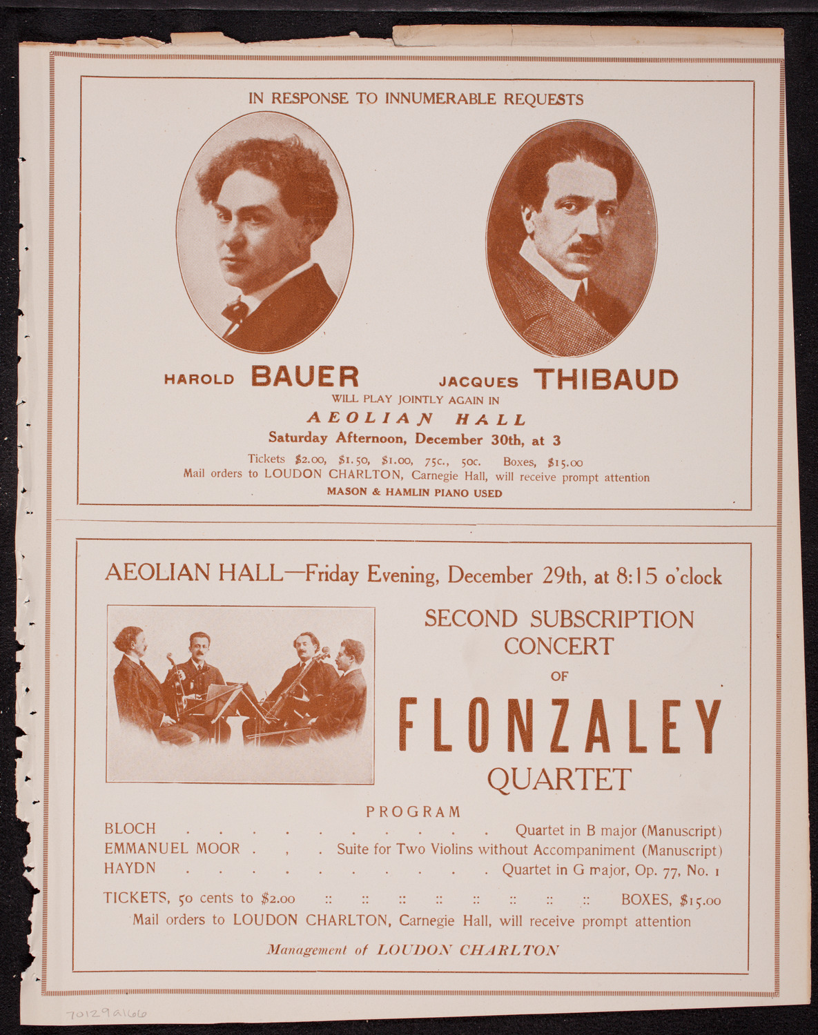 Mischa Elman, Violin, December 9, 1916, program page 11