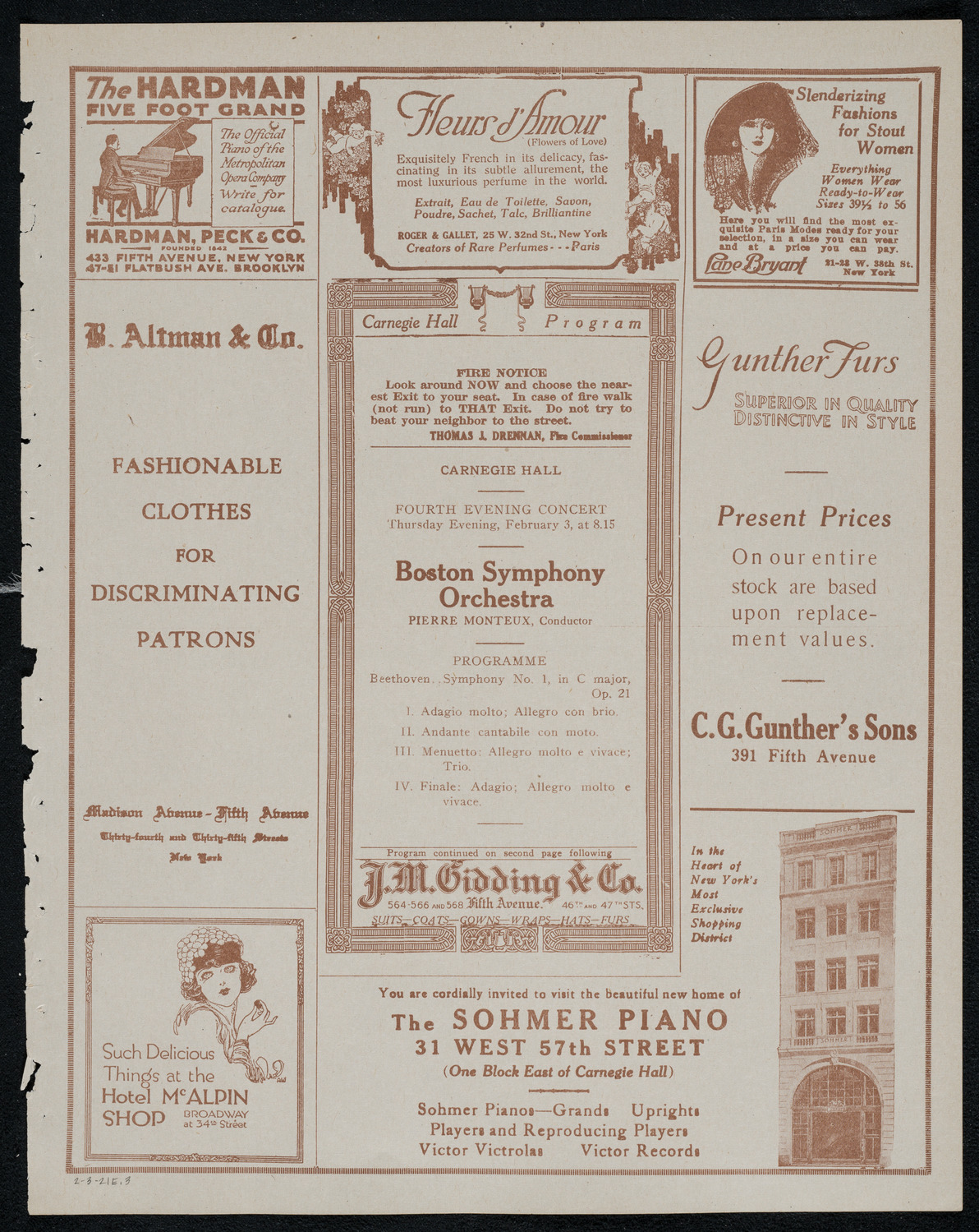 Boston Symphony Orchestra, February 3, 1921, program page 5