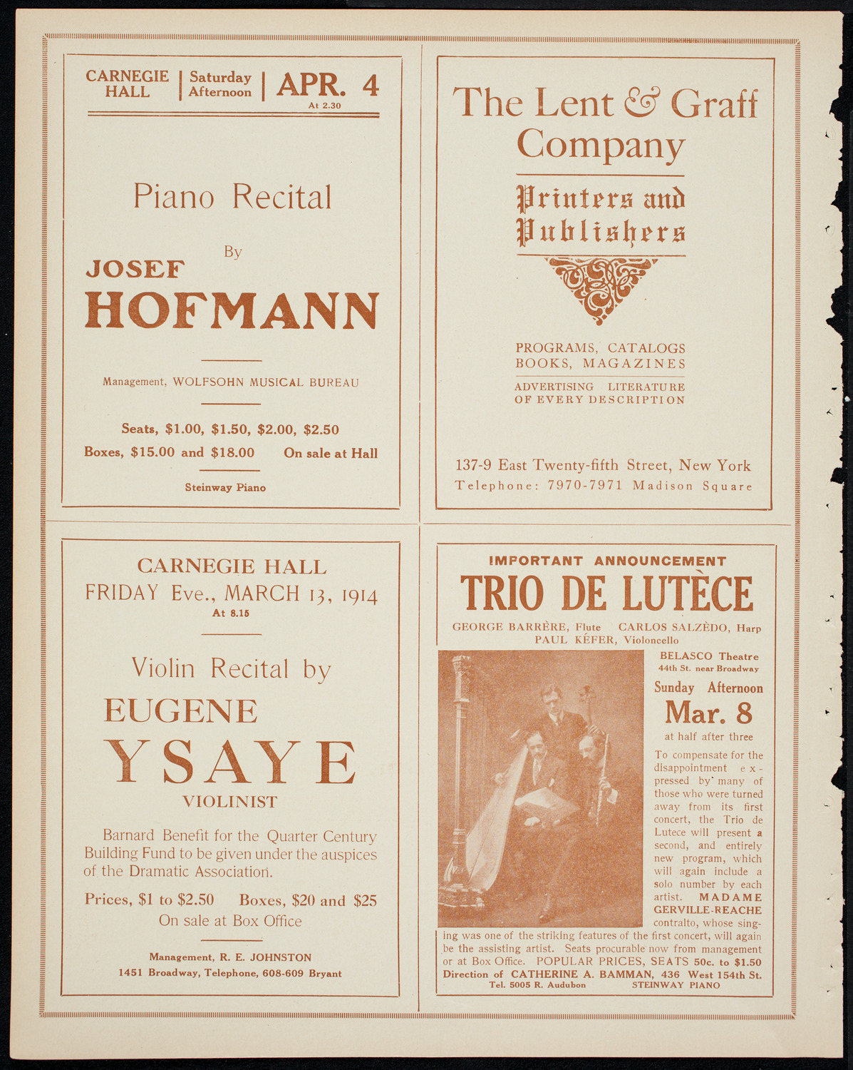 Meeting: Intercollegiate Y.M.C.A., March 3, 1914, program page 10