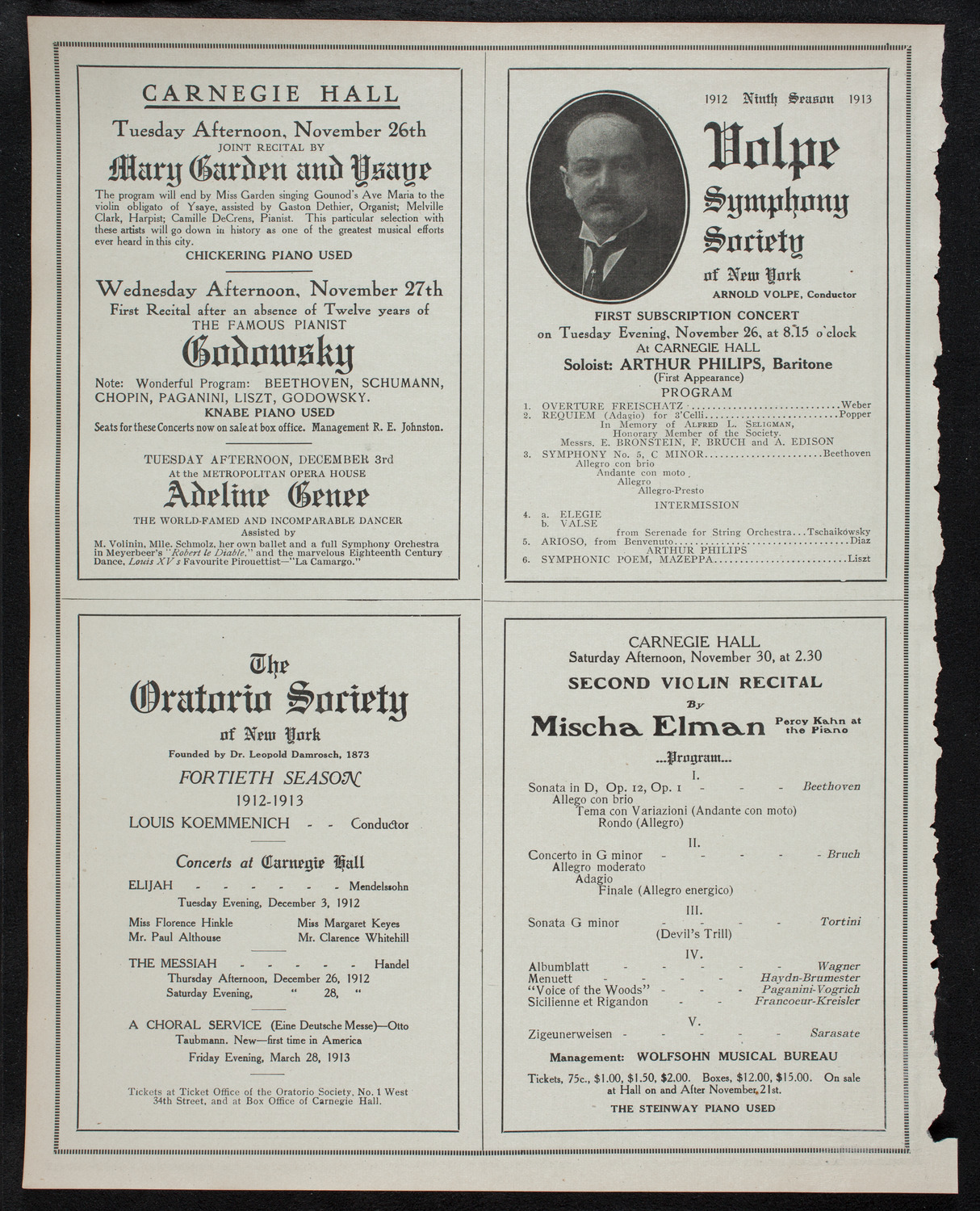 Titta Ruffo with Orchestra, November 25, 1912, program page 10