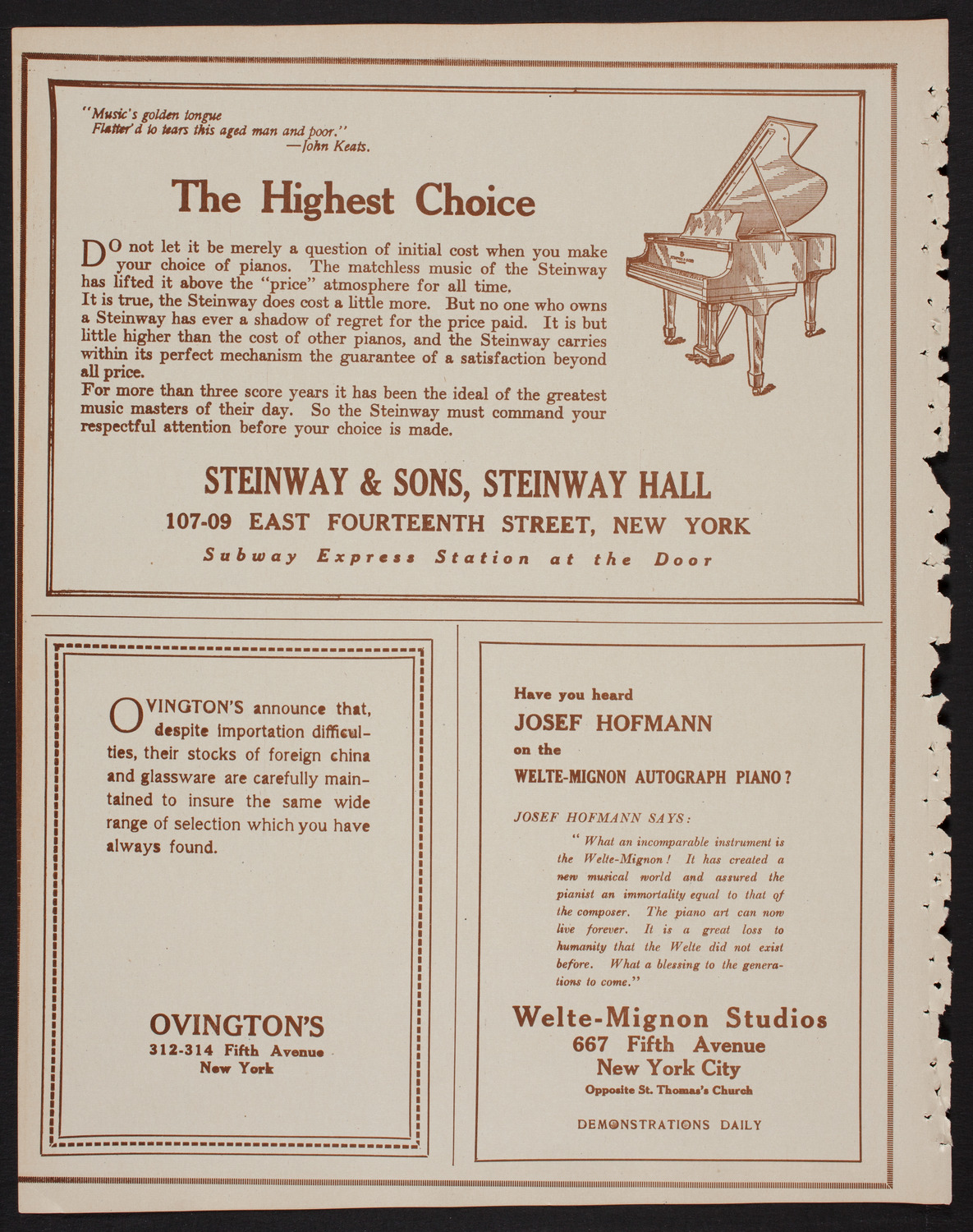Ossip Gabrilowitsch Orchestral Concert, April 18, 1918, program page 4