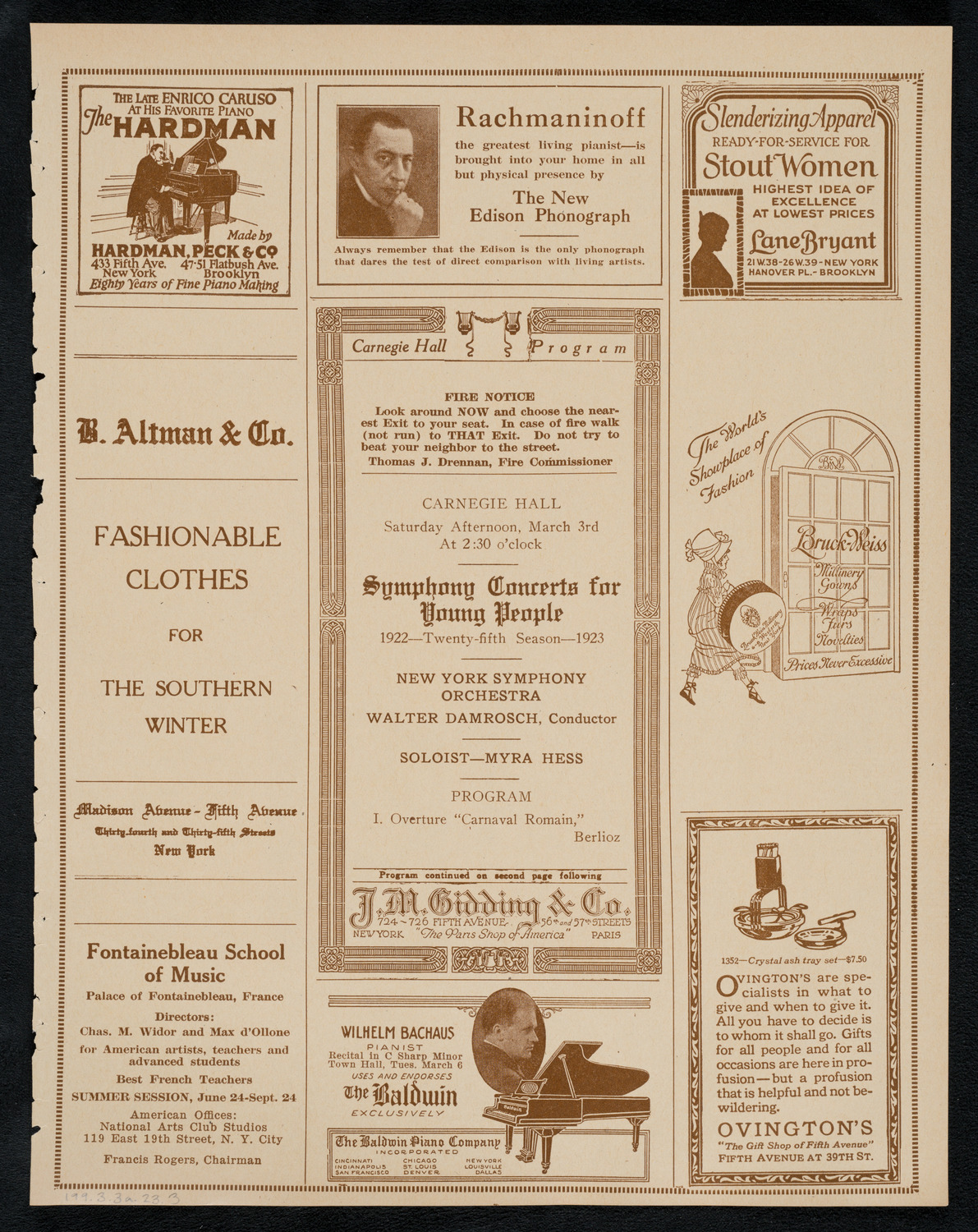Symphony Concert for Young People, March 3, 1923, program page 5