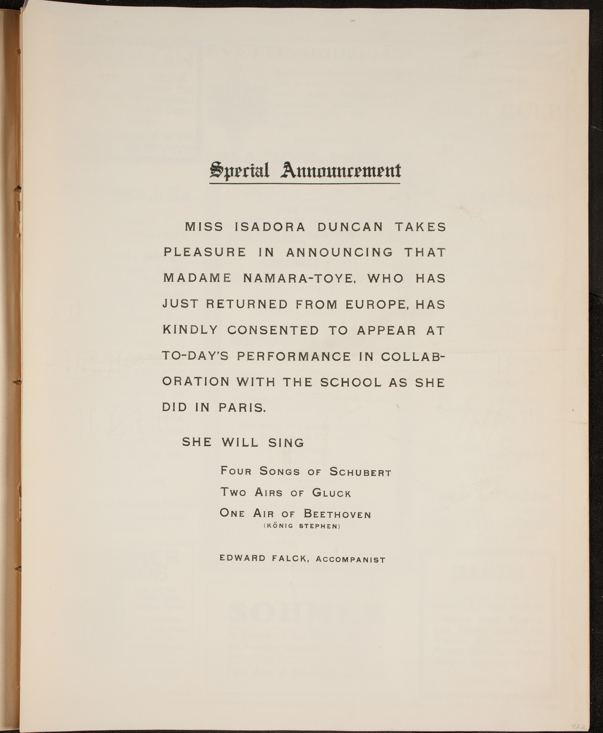 New York Symphony Orchestra, December 3, 1914, program page 5