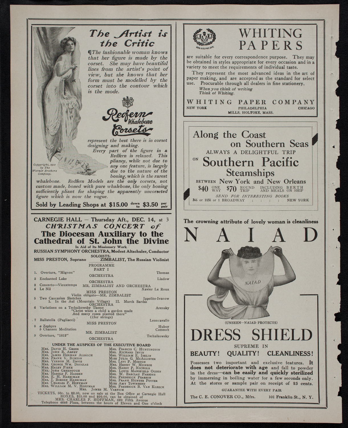 Leonard Borwick, Piano, December 8, 1911, program page 2