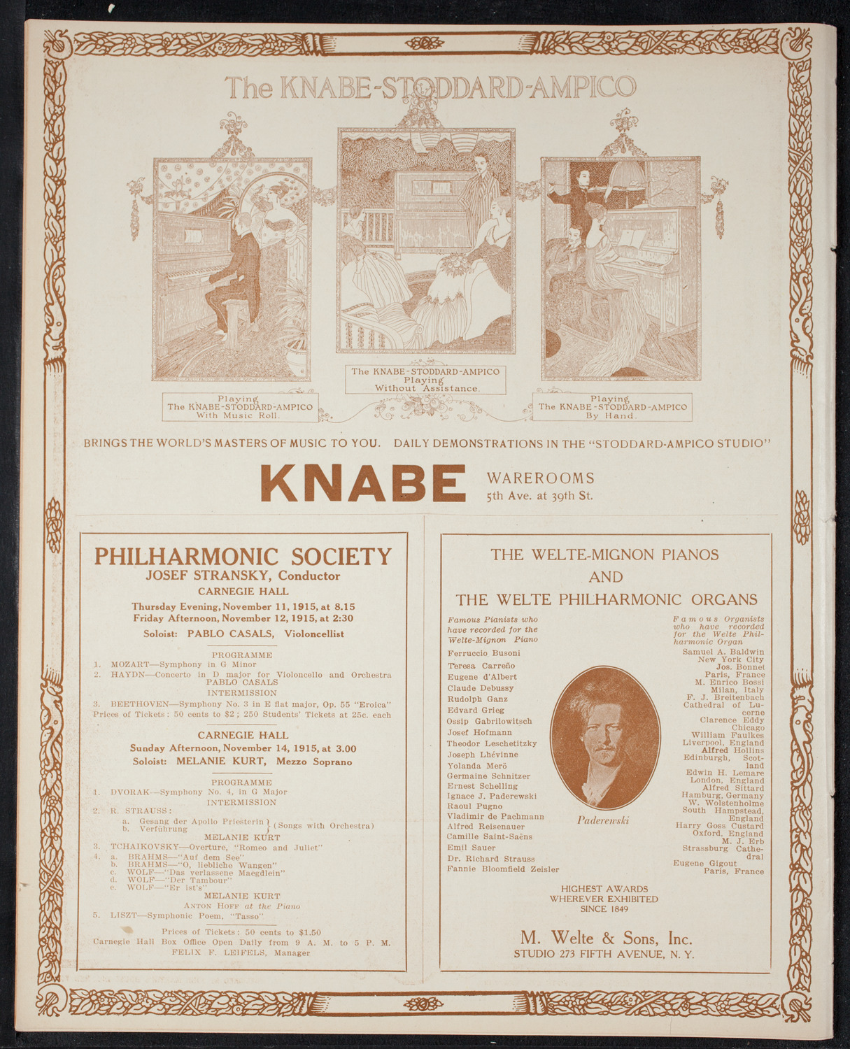 New York Philharmonic, October 28, 1915, program page 12