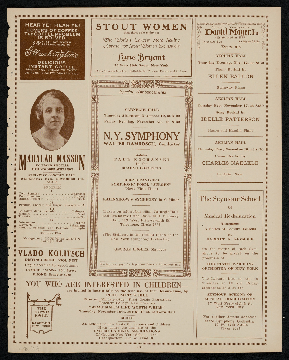 Symphony Concert for Young People, November 7, 1925, program page 9