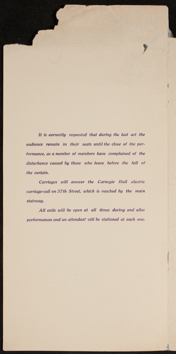 Amateur Comedy Club, December 11, 1912, program page 2