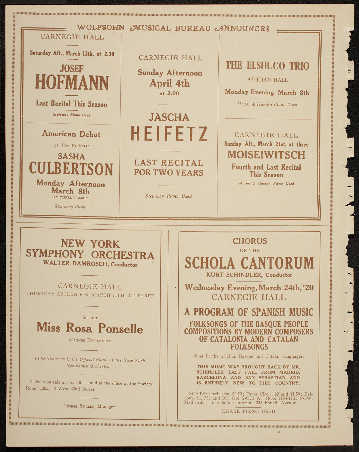Bernard Woolff and Jean Barondess, March 7, 1920, program page 8