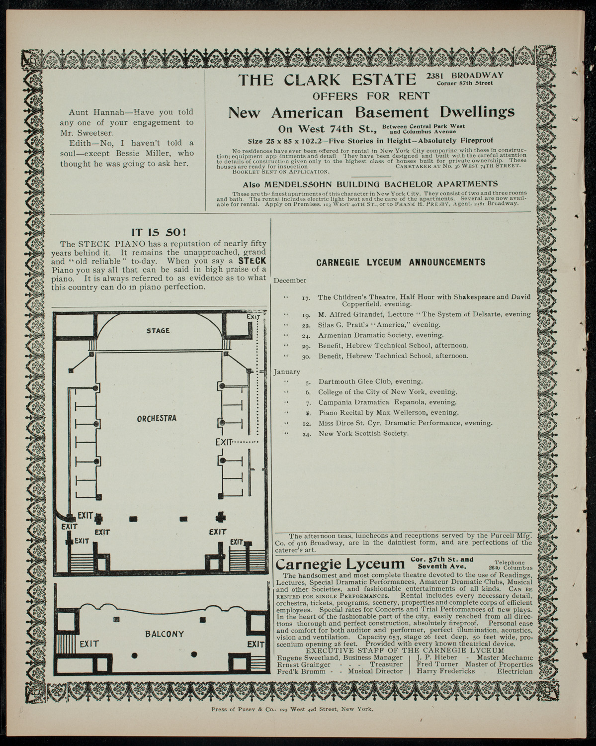 Lecture by Alfred Giraudet, December 17, 1904, program page 4