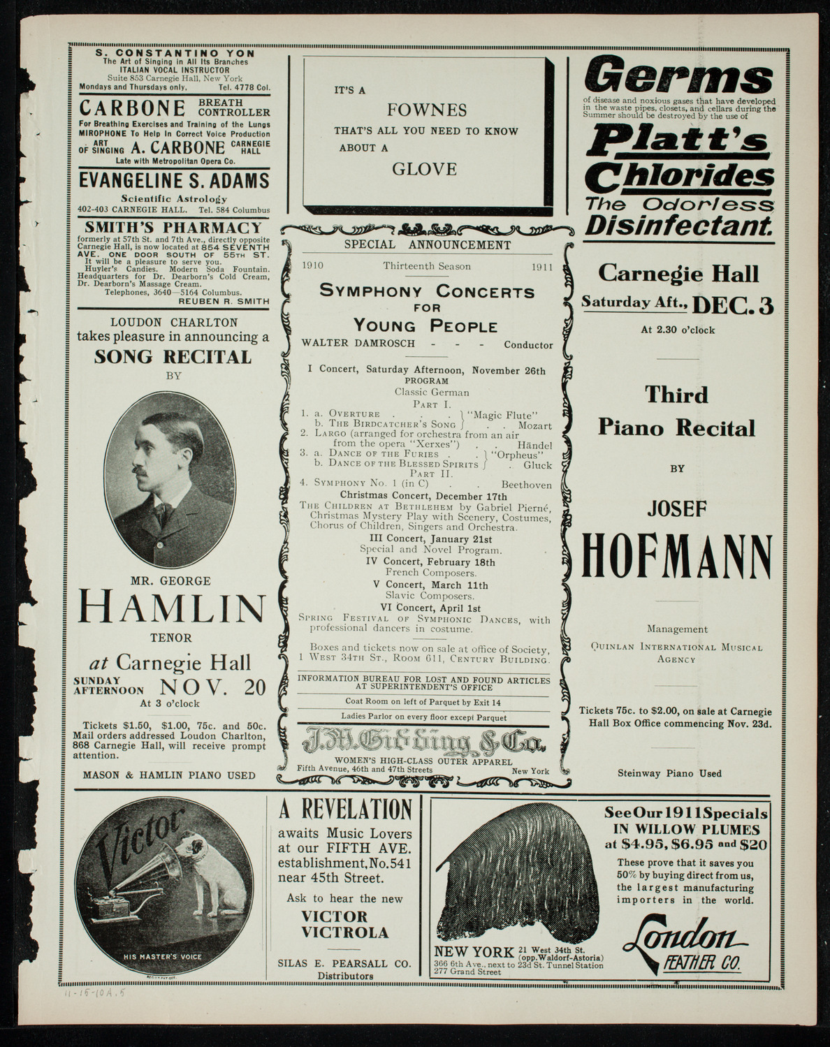 Jeanne Jomelli, Soprano, November 15, 1910, program page 9