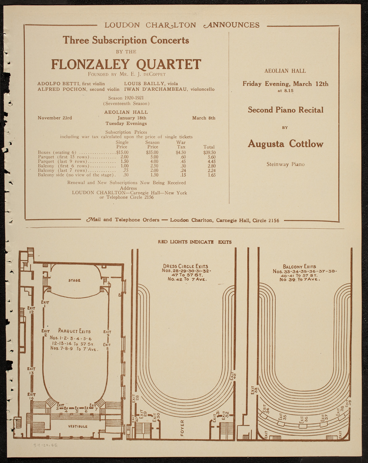 Olga Carrara, Soprano, March 1, 1920, program page 11