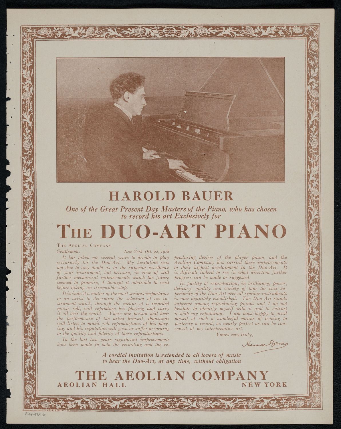 New York Symphony Orchestra, February 14, 1921, program page 11