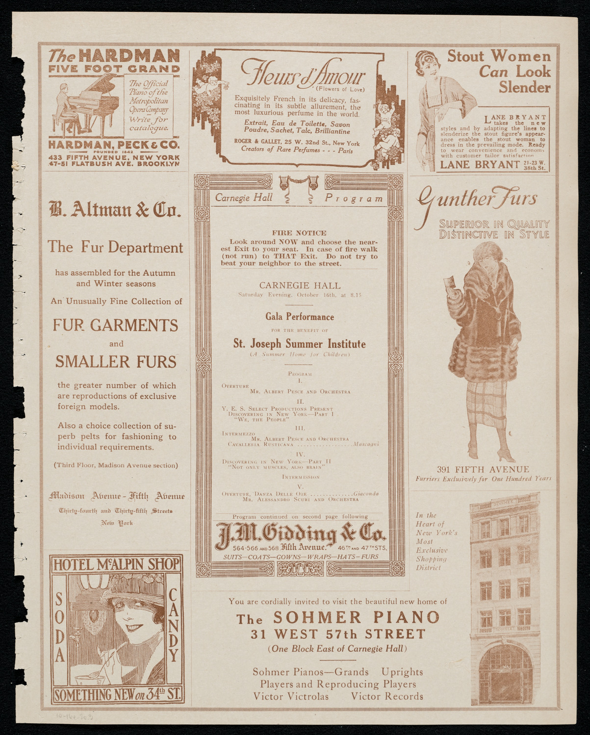 Benefit: St. Joseph's Summer Institute, October 16, 1920, program page 5