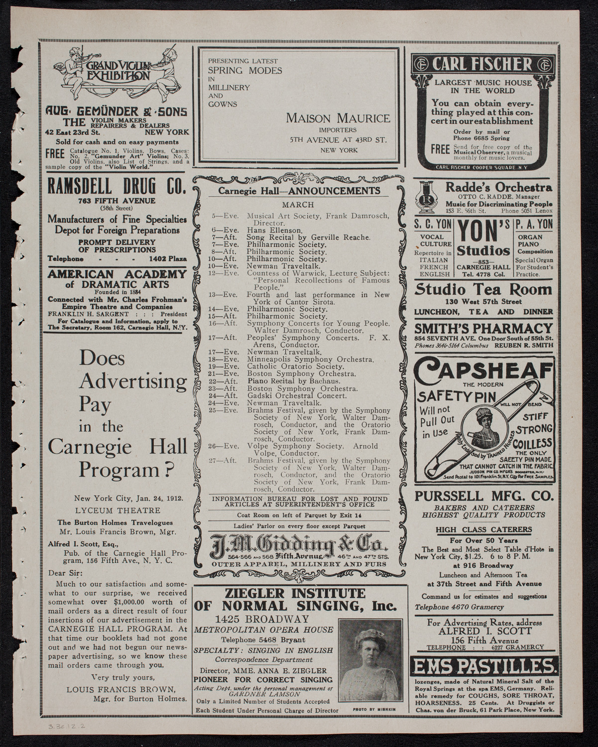 Newman Traveltalks: Ireland, March 3, 1912, program page 3