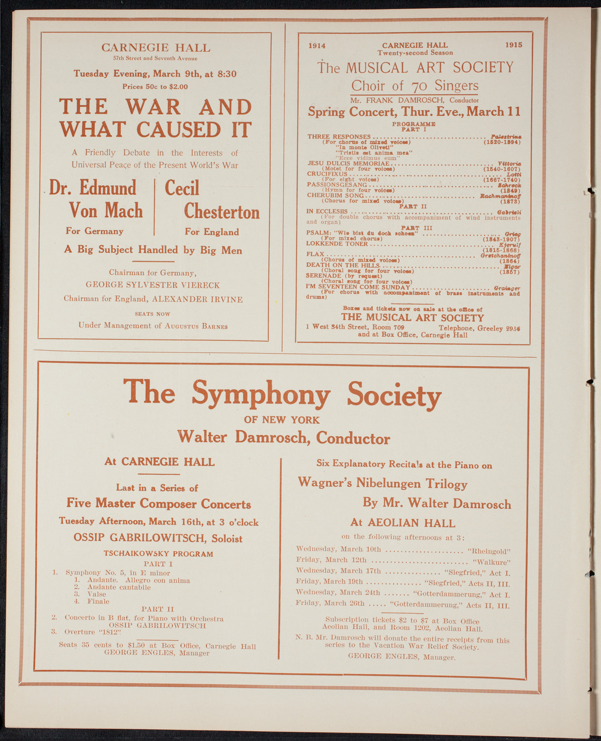 Oscar Seagle, Tenor, March 8, 1915, program page 8