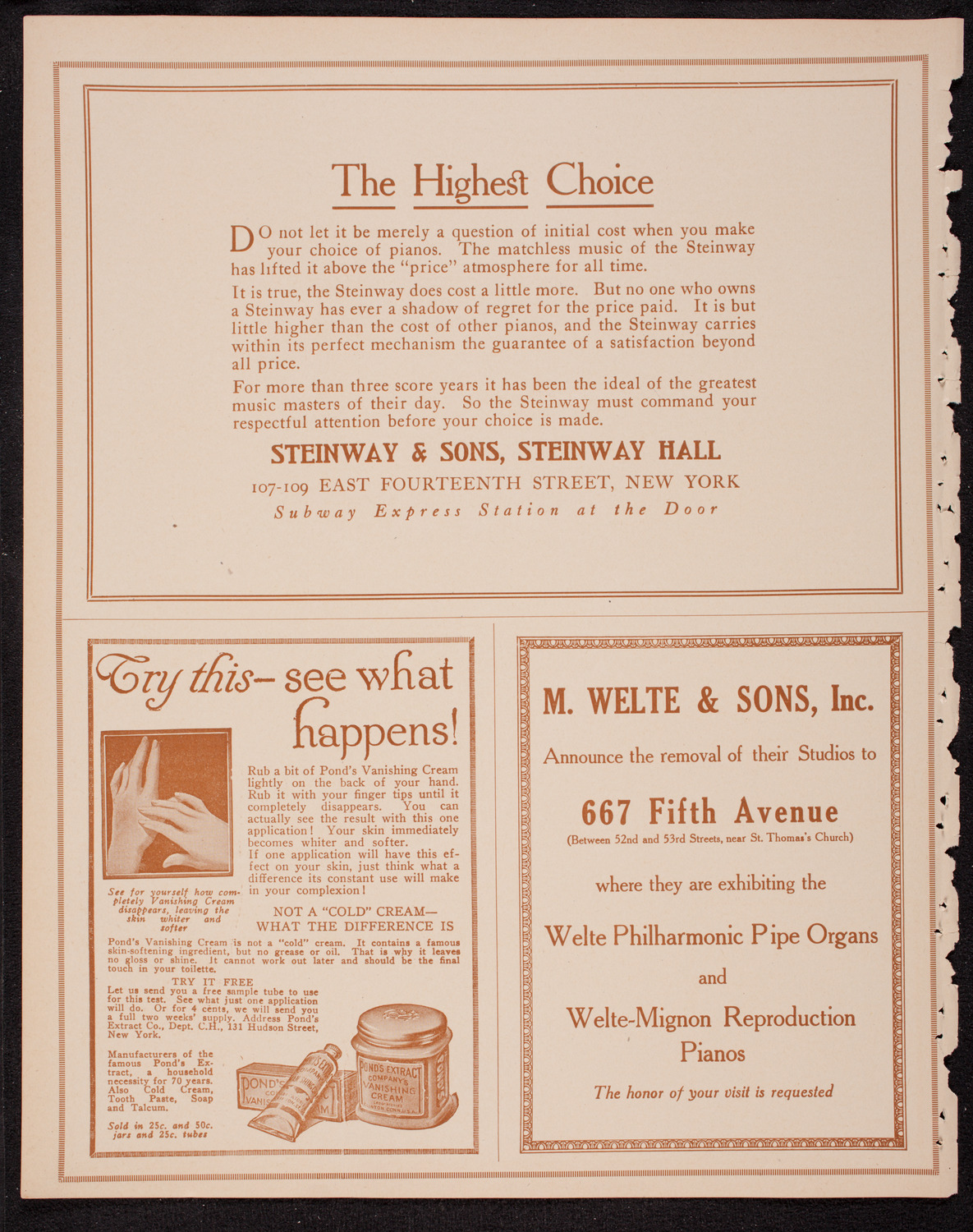 Fritz Kreisler, Violin, November 19, 1916, program page 4