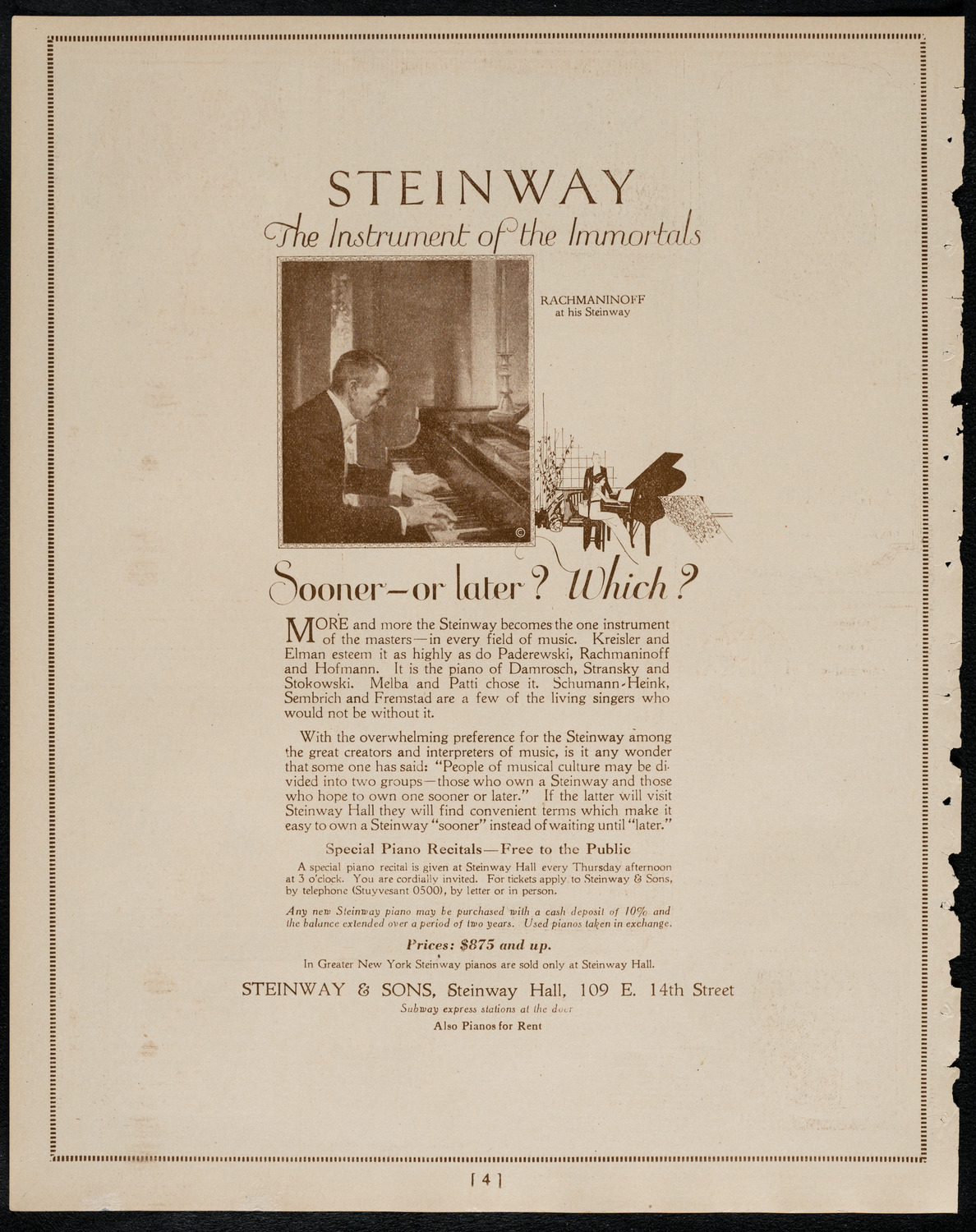 Manfred Malkin, Piano, March 13, 1922, program page 4