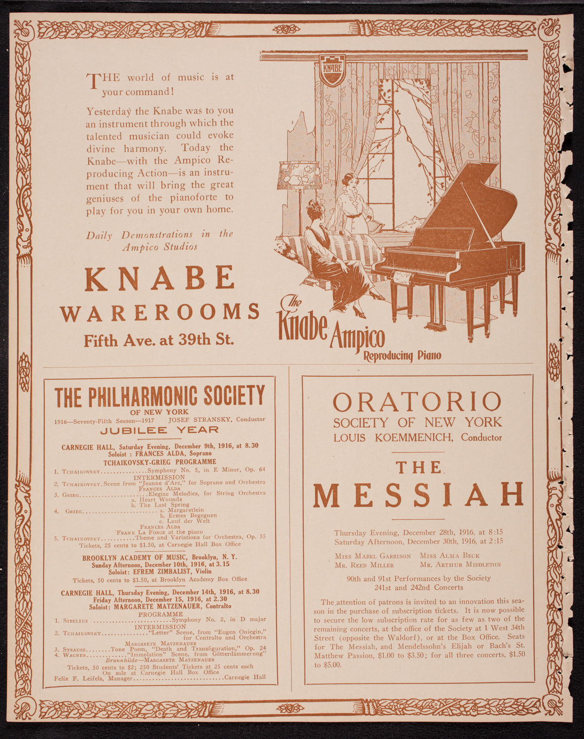 New York Philharmonic, December 7, 1916, program page 12