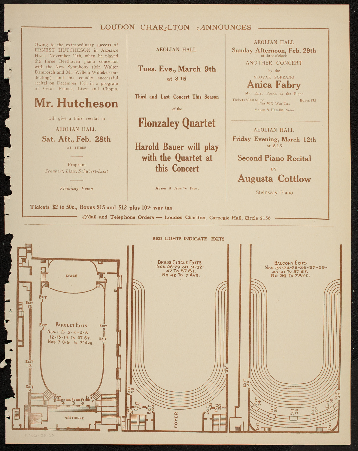 New York Philharmonic, February 26, 1920, program page 11