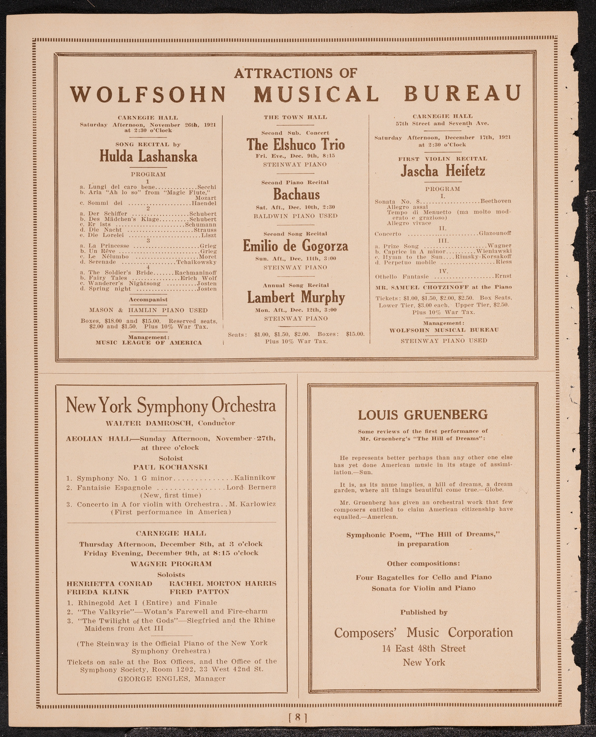 Newman Traveltalks: Alaska, November 20, 1921, program page 8