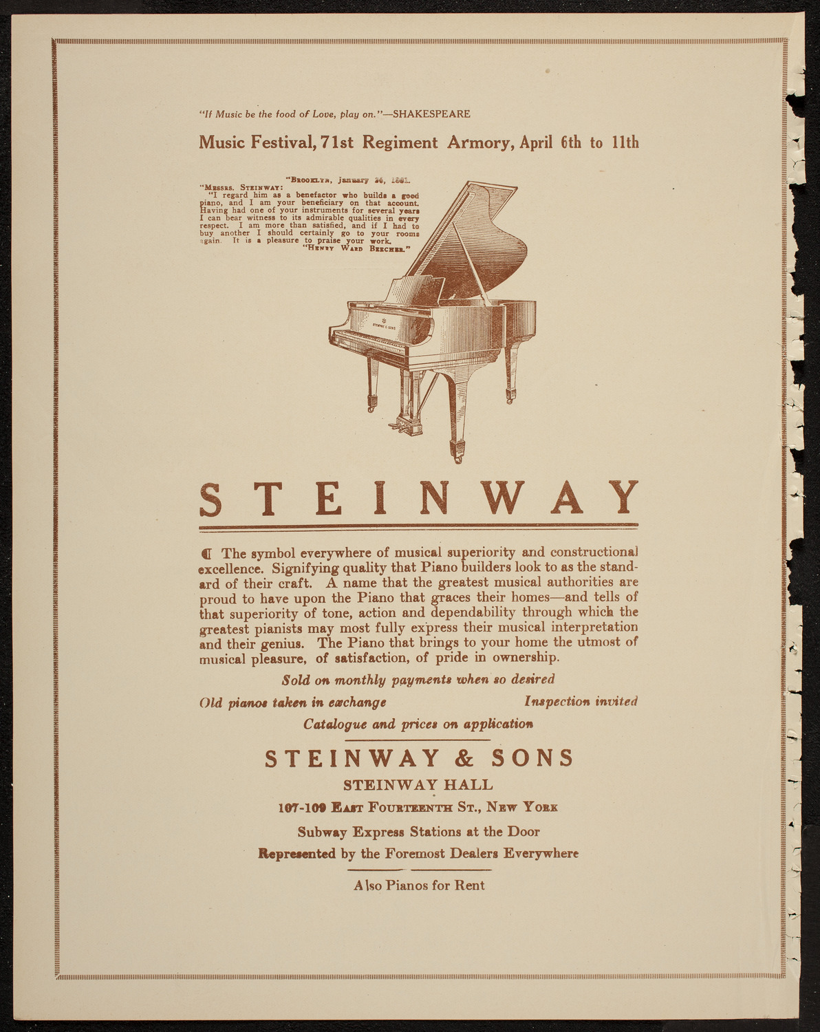 Jascha Heifetz, Violin, April 4, 1920, program page 4