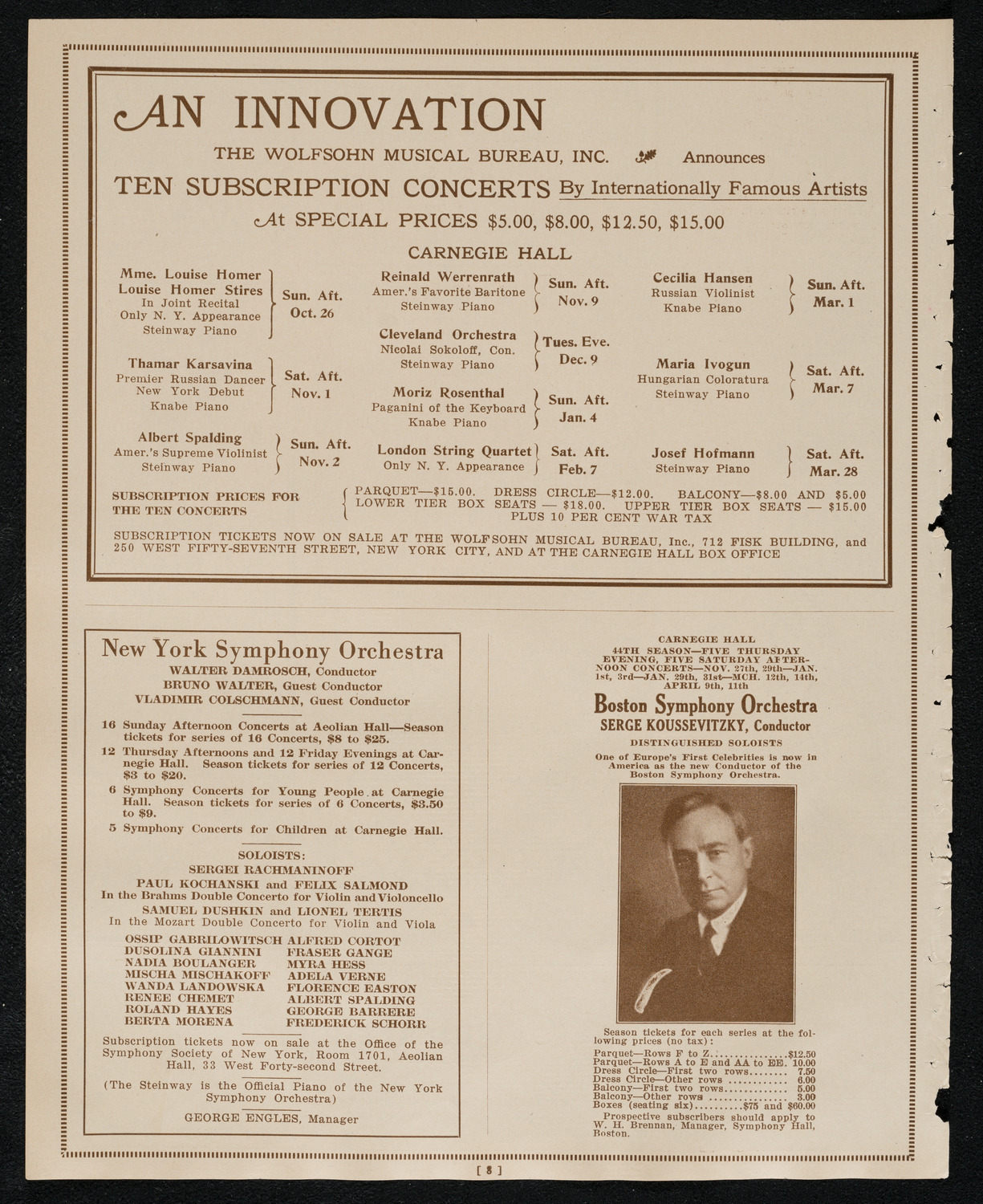 New York Philharmonic, October 17, 1924, program page 8