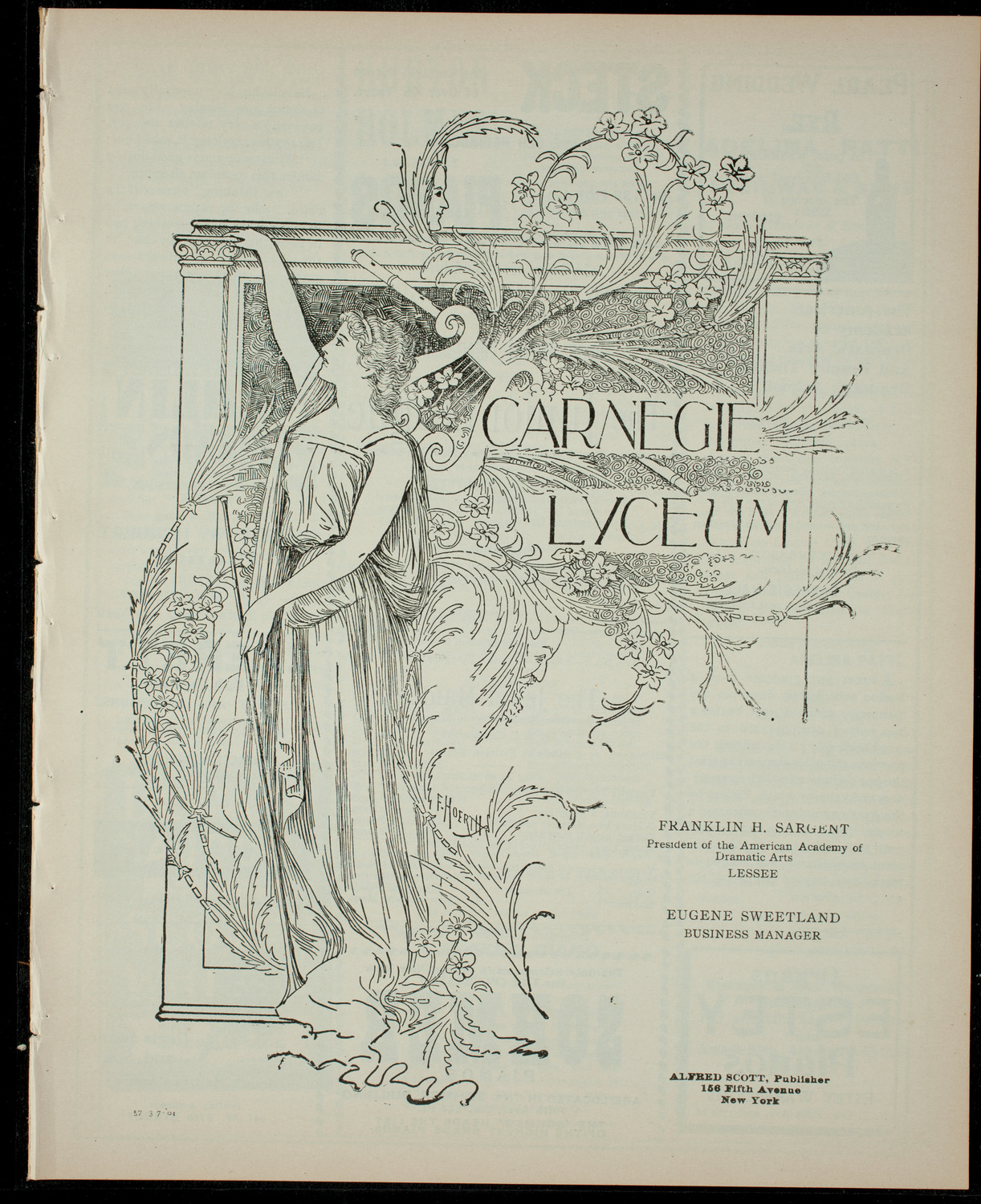 Annual Entertainment by The Junior League, March 7, 1904, program page 1