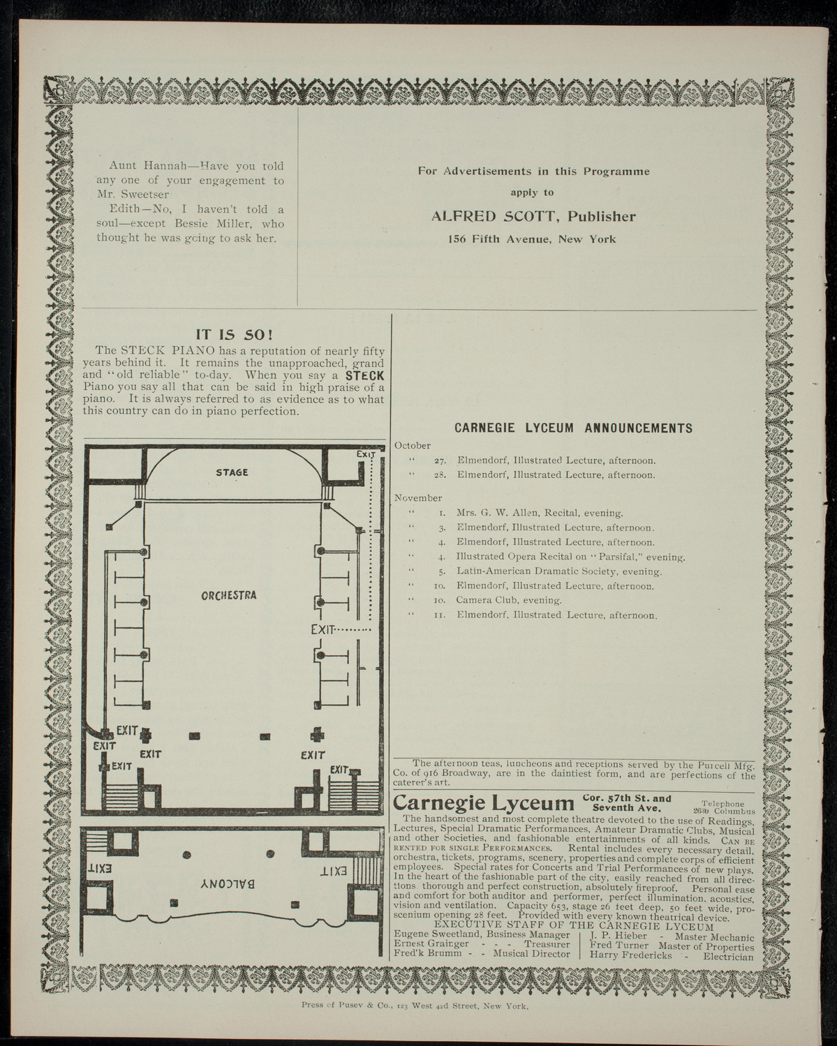 Compañia Dramatica Española, October 22, 1904, program page 4