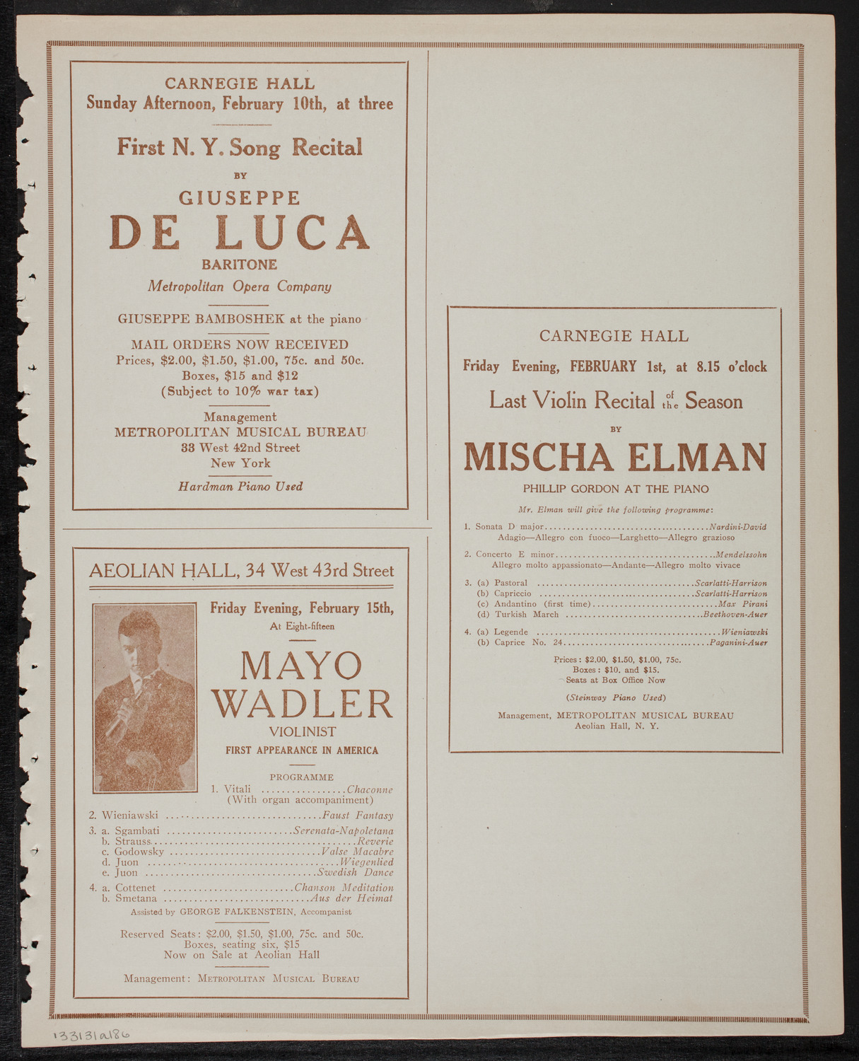New York Symphony Orchestra, January 31, 1918, program page 11
