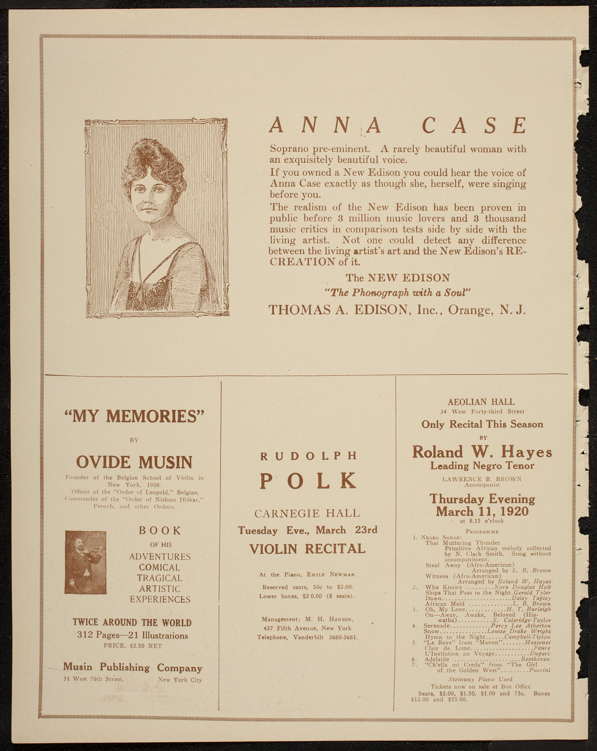 Benefit: Relief Association of Hebrew Settlement Workers, March 8, 1920, program page 2