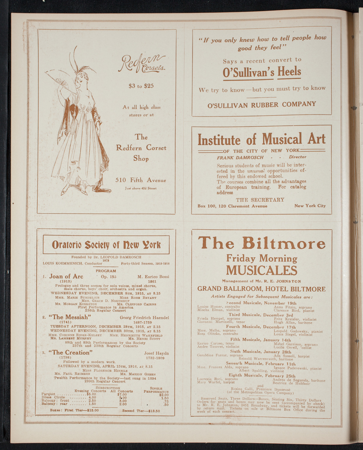 New York Philharmonic, November 11, 1915, program page 2