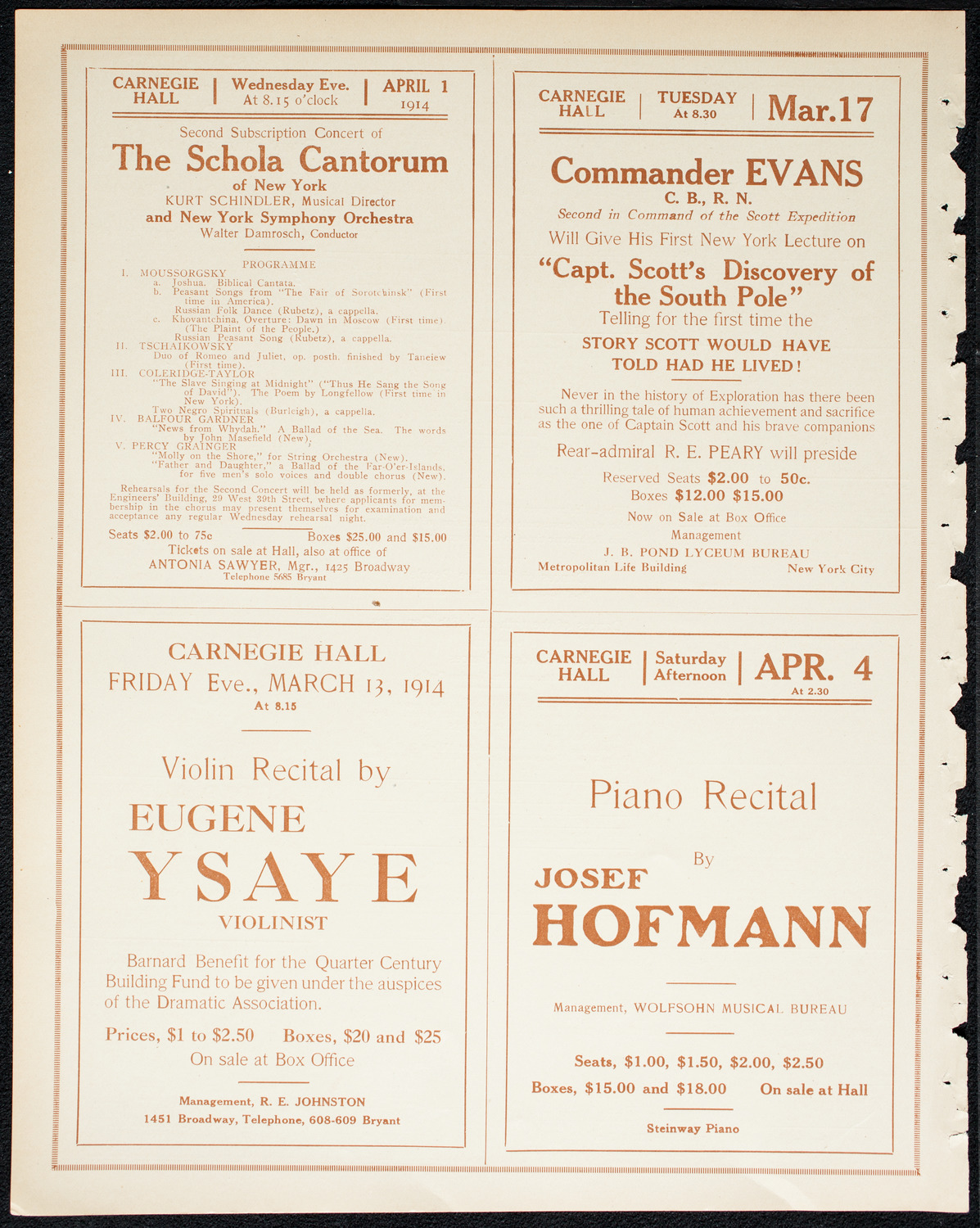 New York Philharmonic, March 13, 1914, program page 10