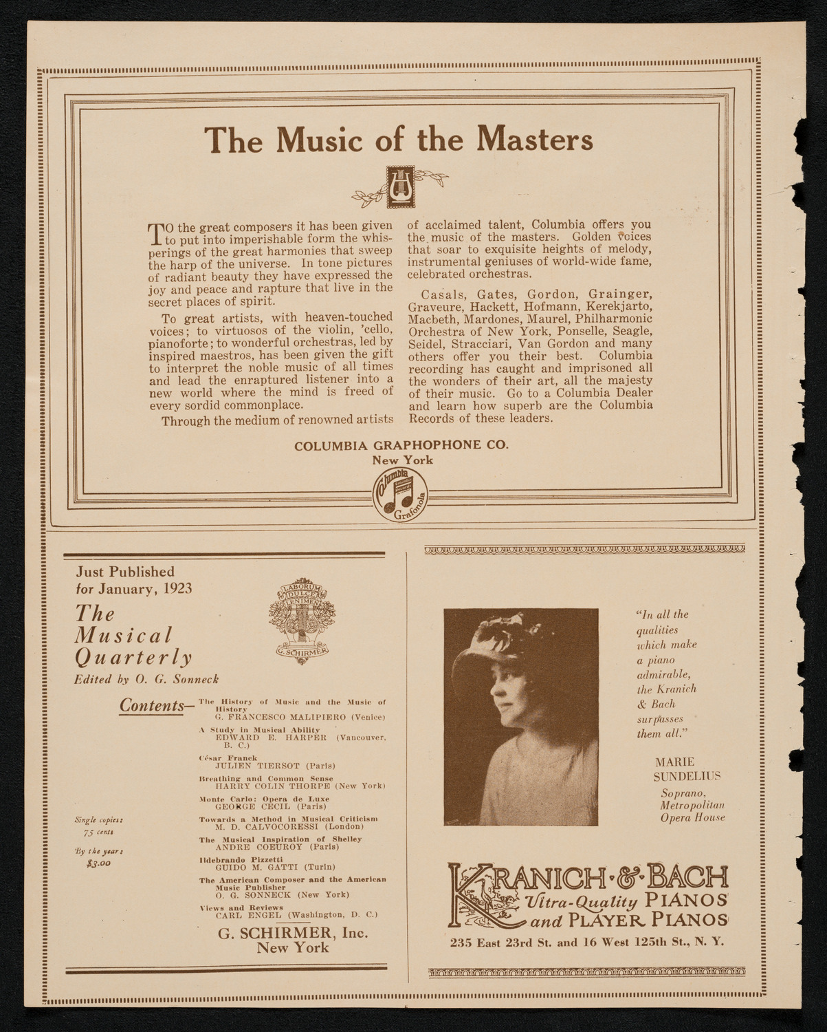 Elly Ney, Piano, January 16, 1923, program page 6
