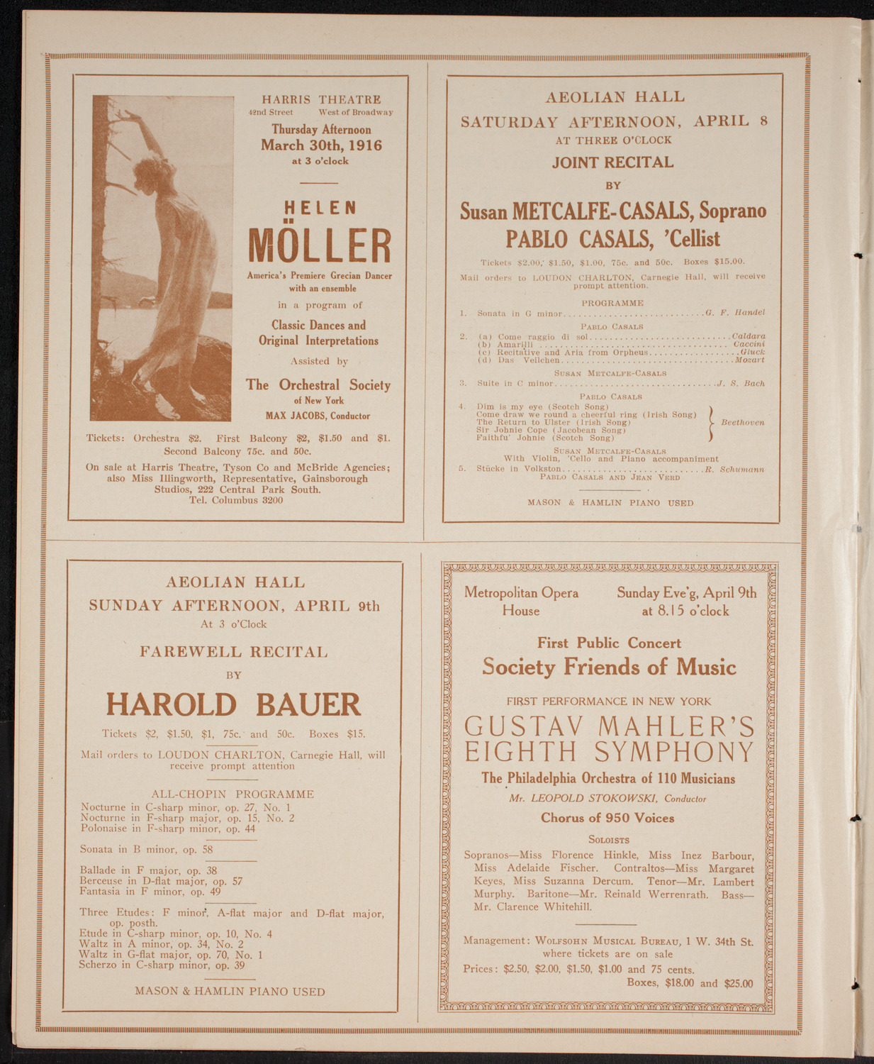 Benefit: Musicians' Foundation, Inc., March 29, 1916, program page 12