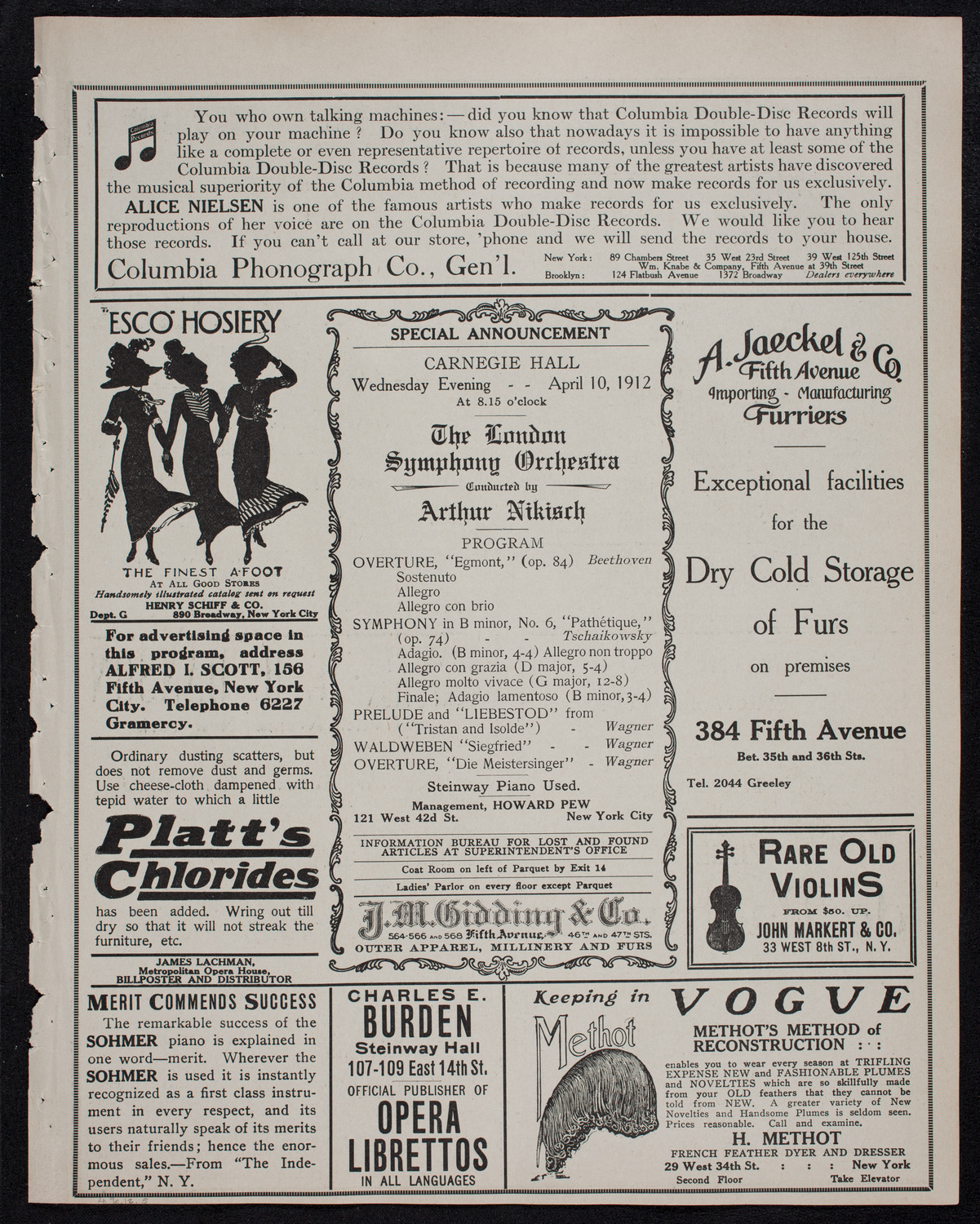 Royal Athenian String Orchestra, April 9, 1912, program page 9