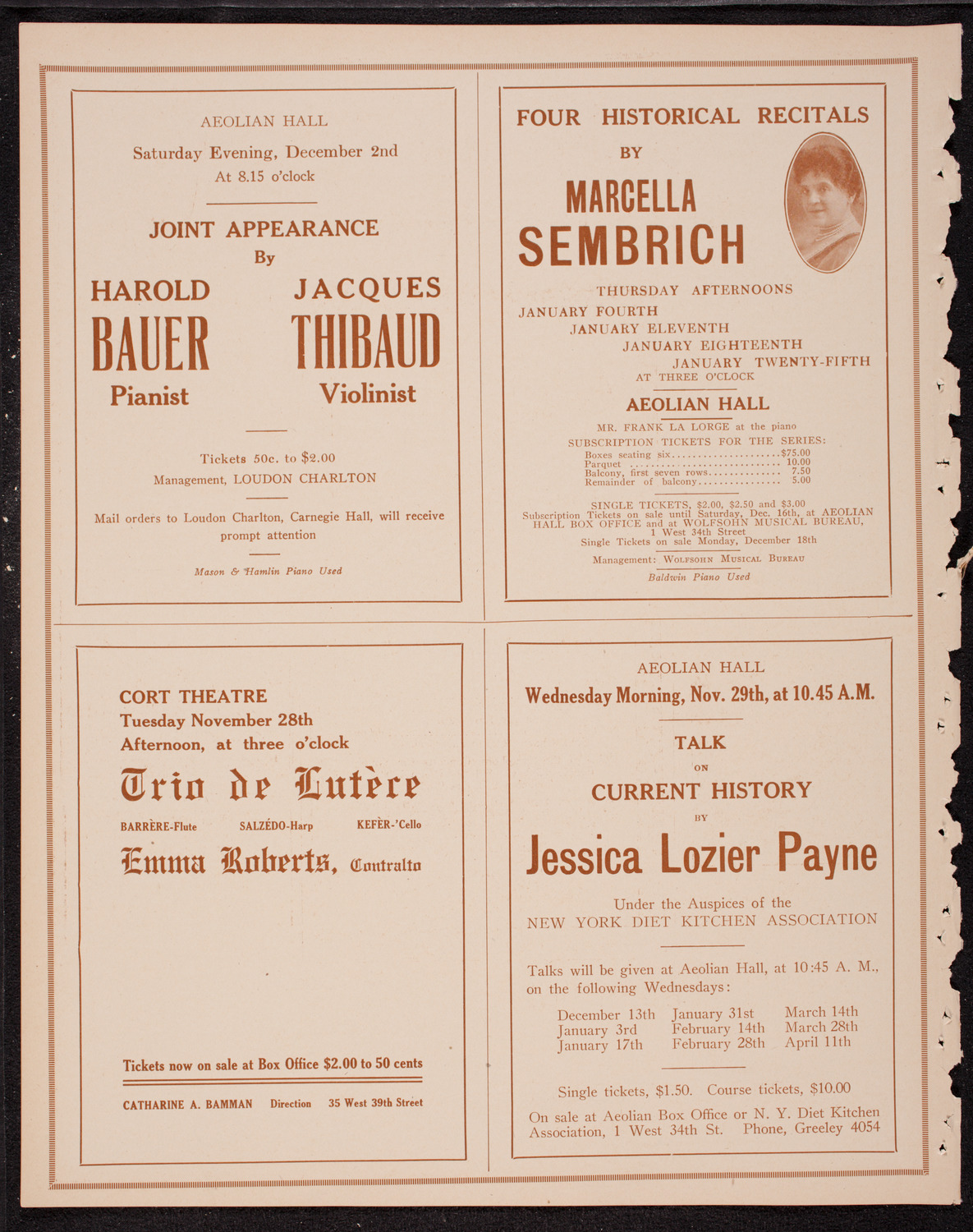 New York Symphony Orchestra, November 25, 1916, program page 10