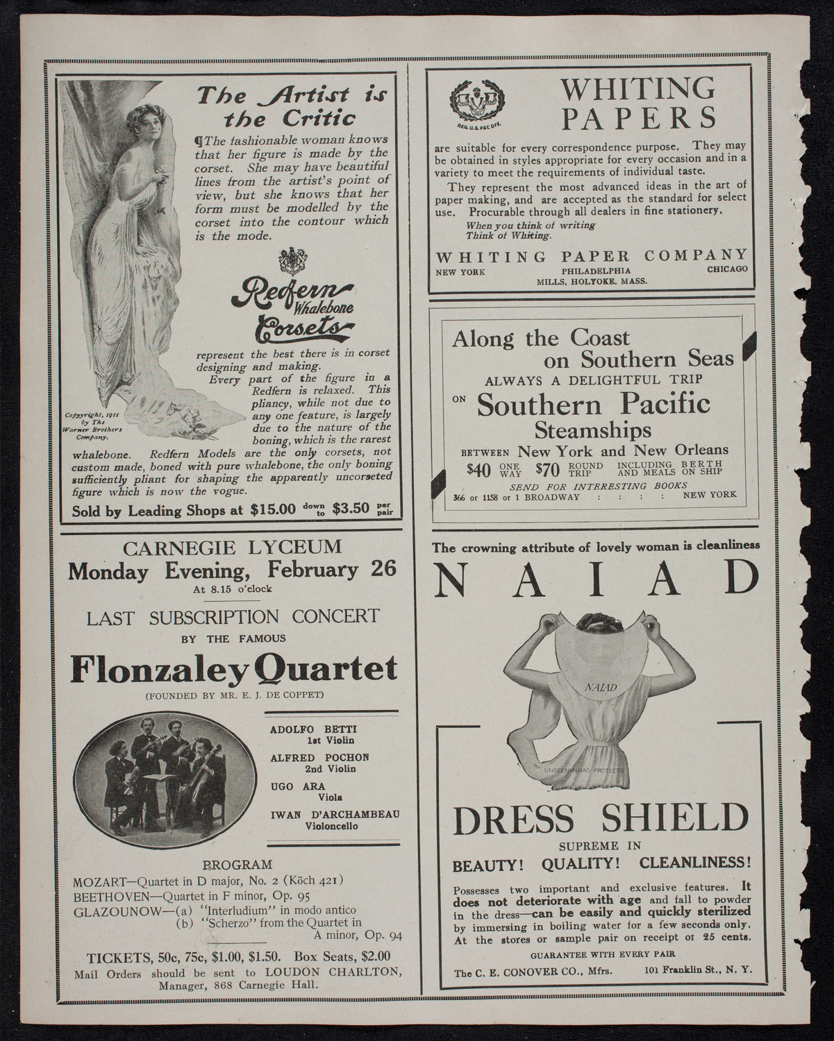 New York Banks' Glee Club, February 17, 1912, program page 2