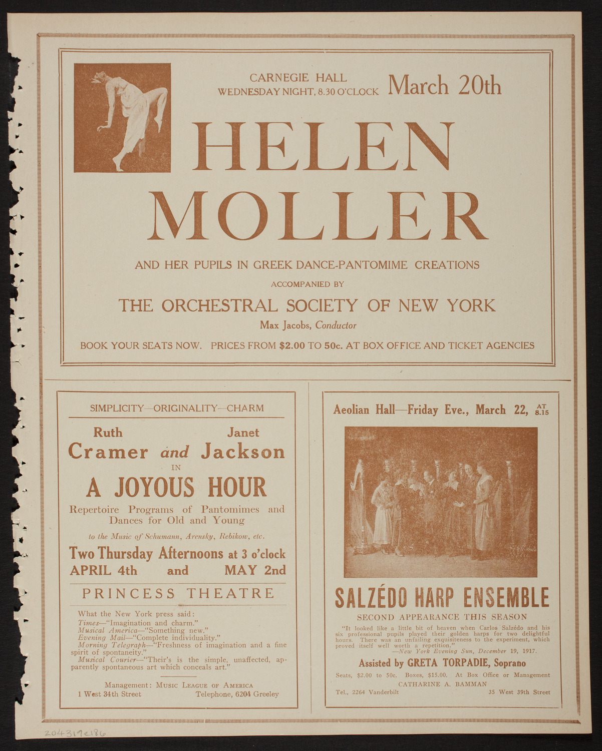 Musical Art Society of New York, March 19, 1918, program page 11