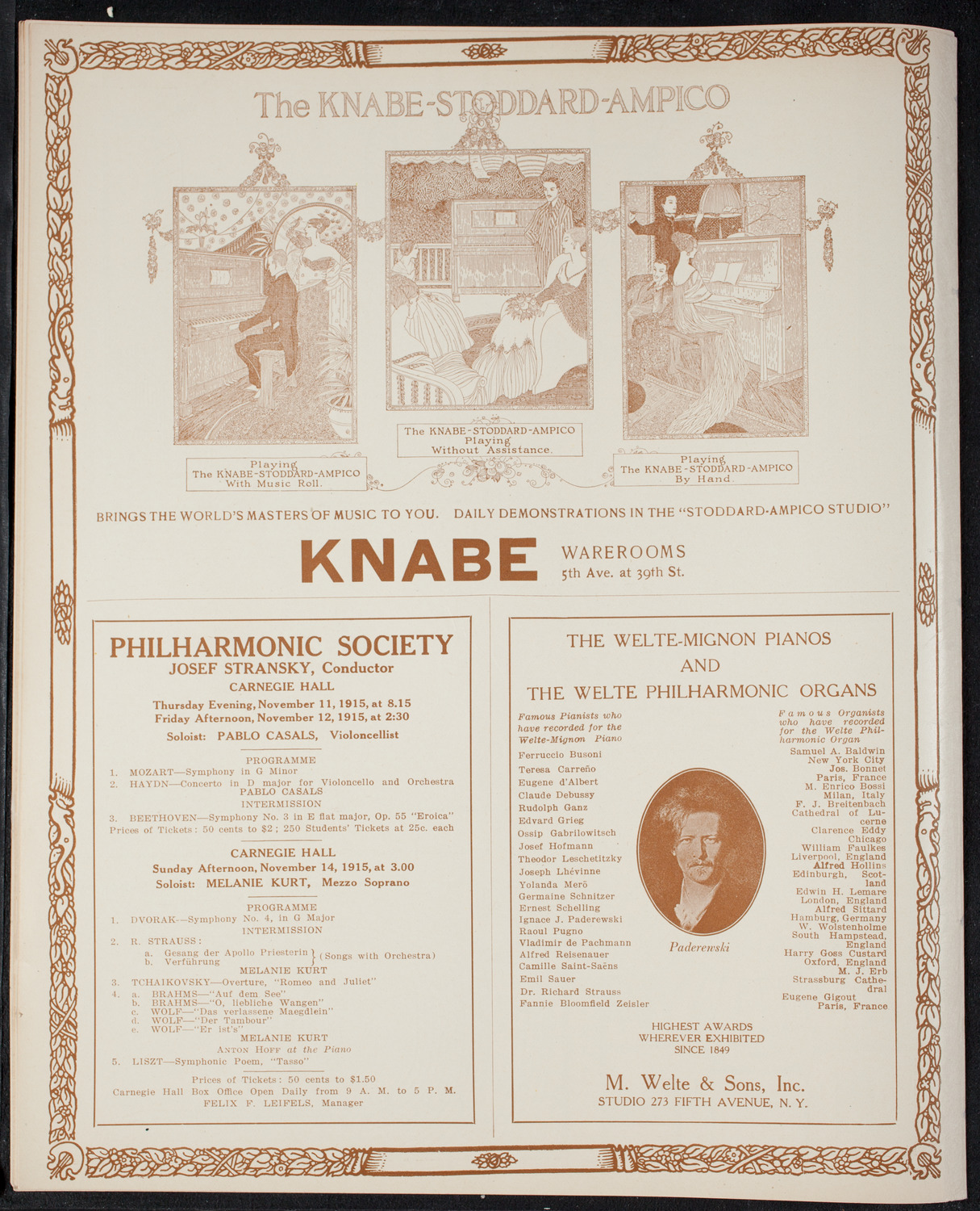 Ernestine Schumann-Heink, Mezzo-Soprano, November 2, 1915, program page 12