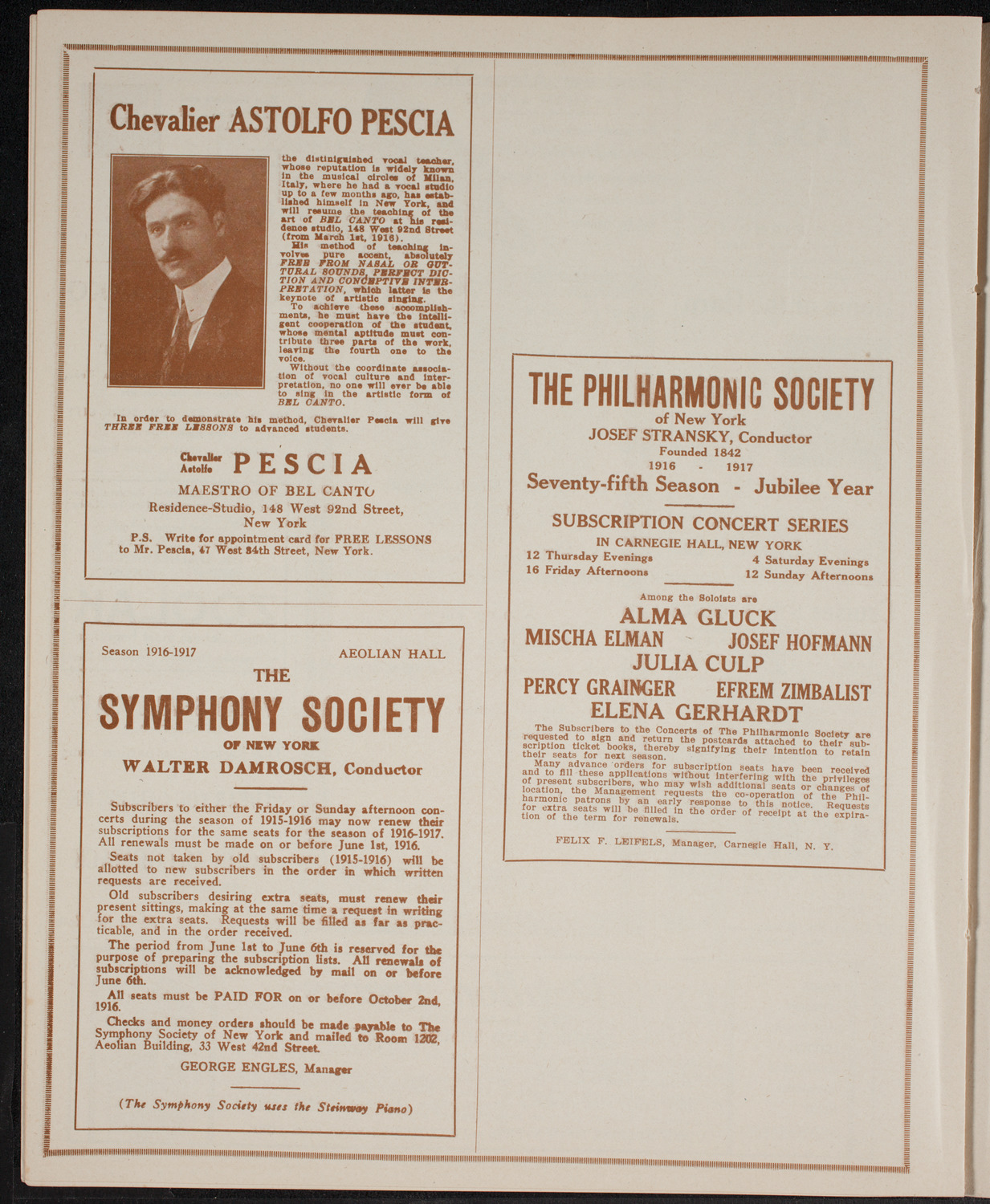 Cantor Seidel Rovner, April 22, 1916, program page 8