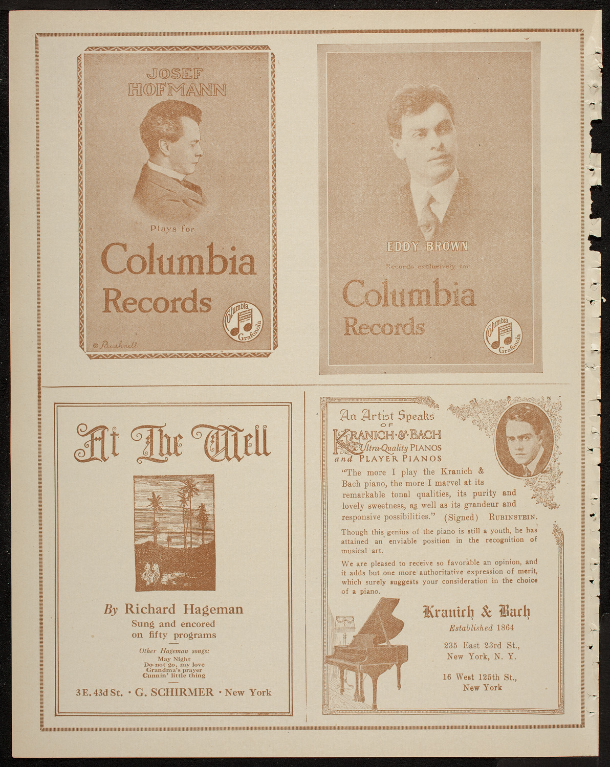 Josef Shlisky, Tenor, and Eddy Brown, Violin, May 16, 1920, program page 6