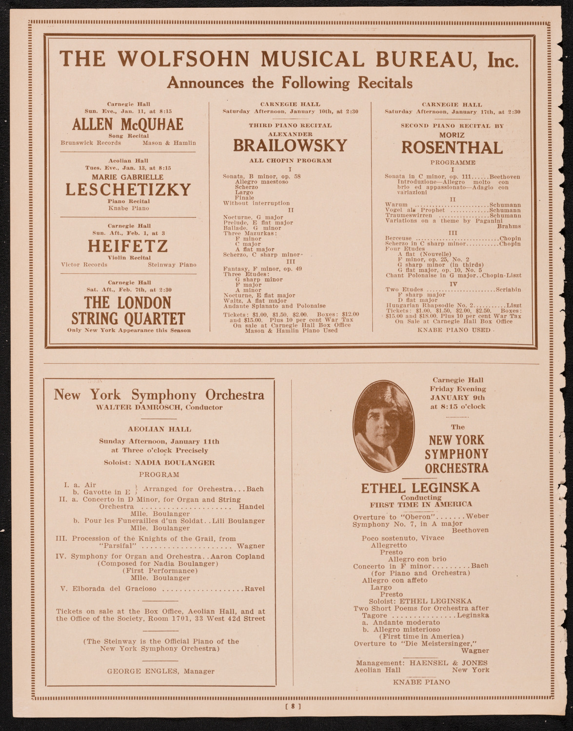 New York Banks' Glee Club, January 7, 1925, program page 8