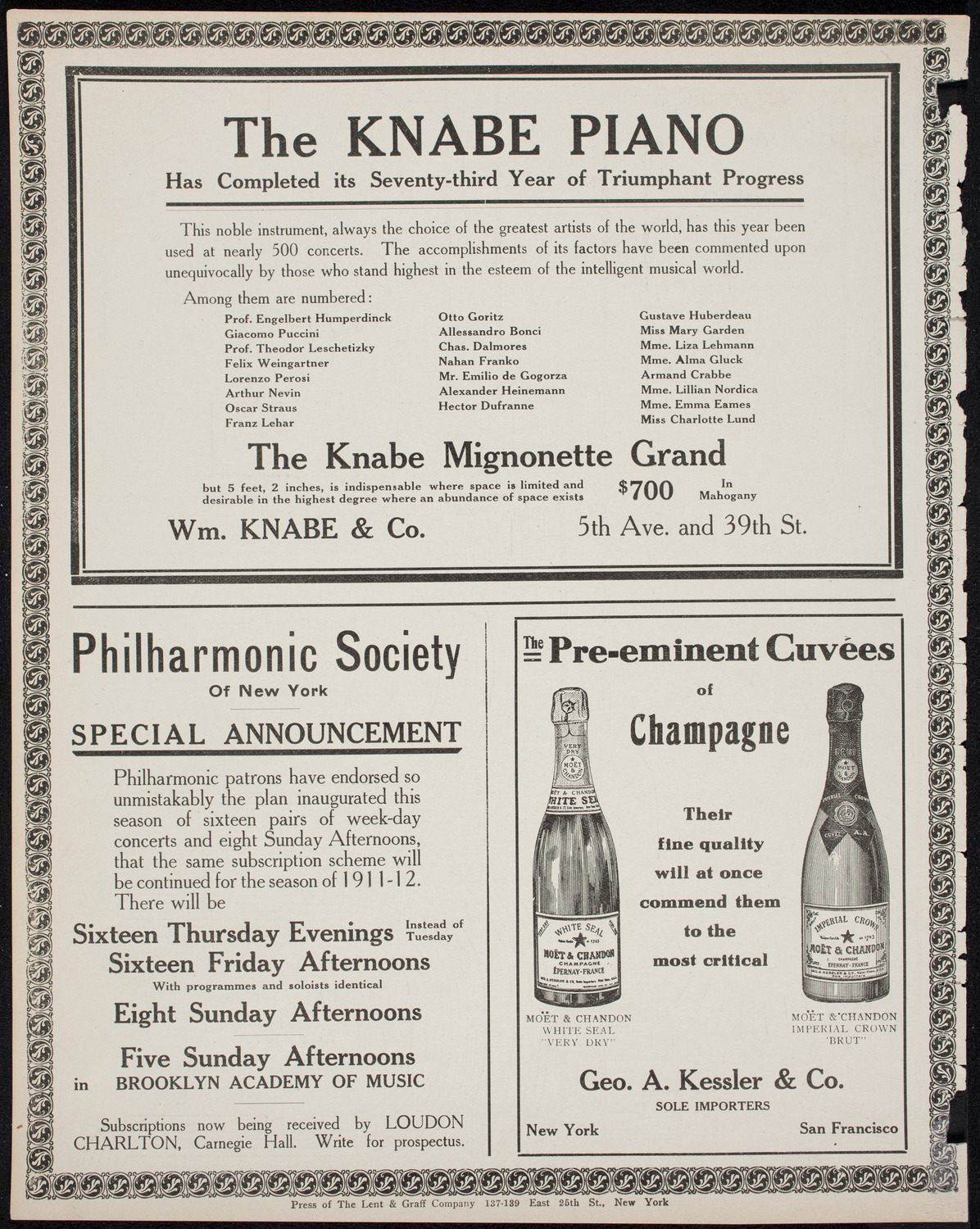 Danish Student Singers from the Royal University of Copenhagen, May 18, 1911, program page 12