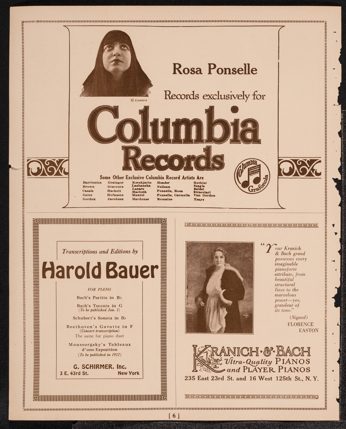 David Bispham Memorial Concert, December 13, 1921, program page 6