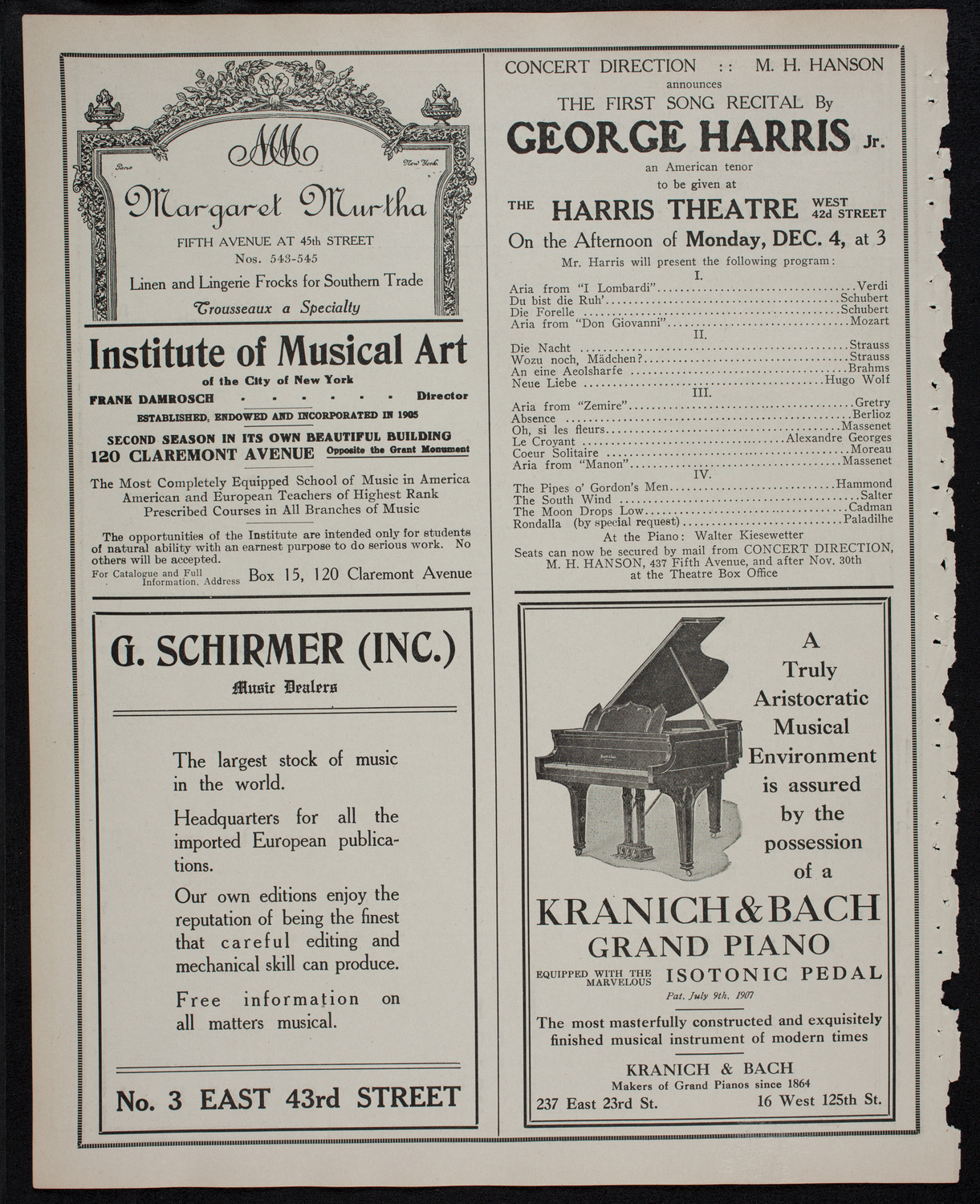 Volpe Symphony Society of New York, November 28, 1911, program page 6