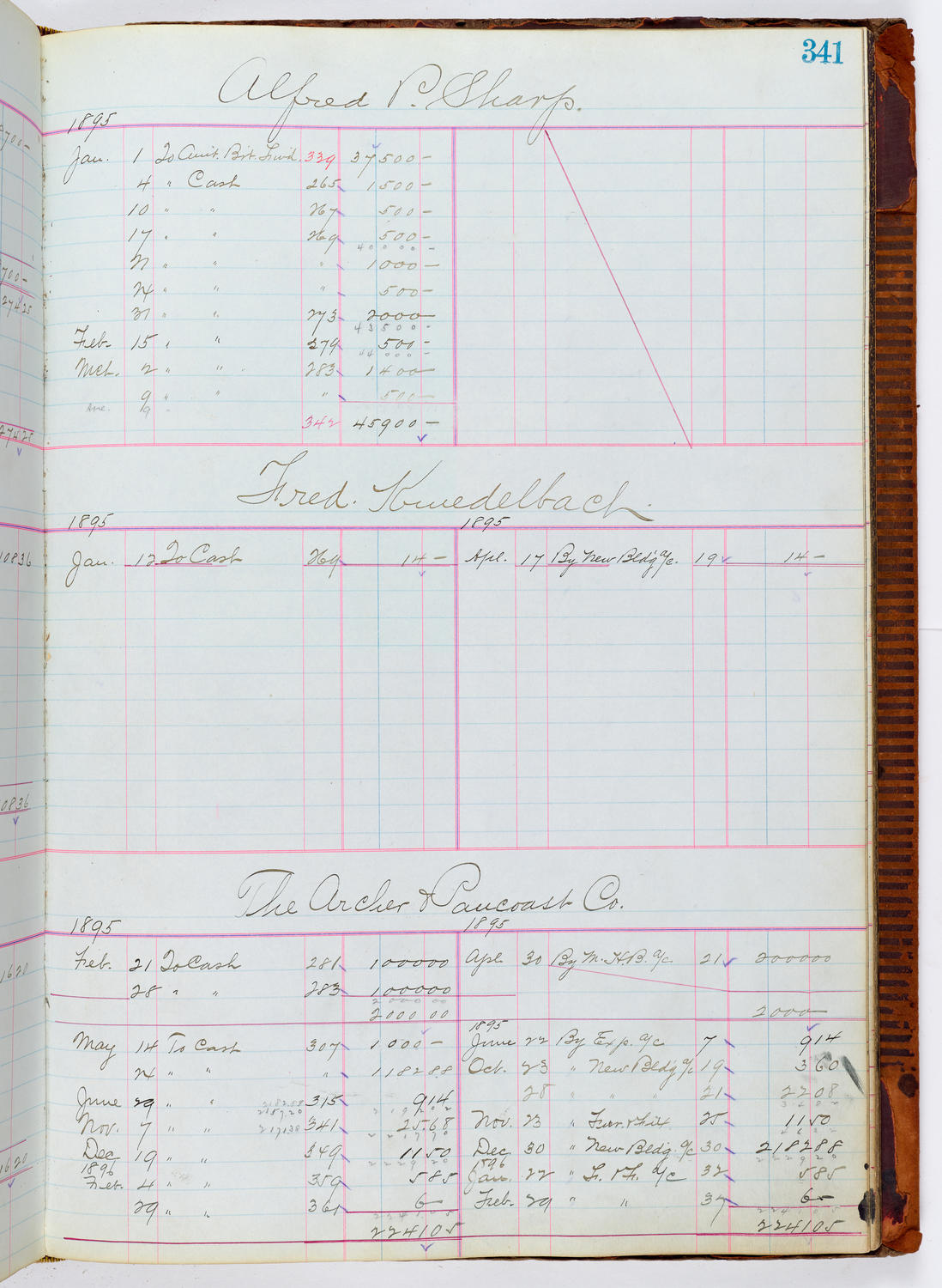Music Hall Accounting Ledger, volume 1, page 341